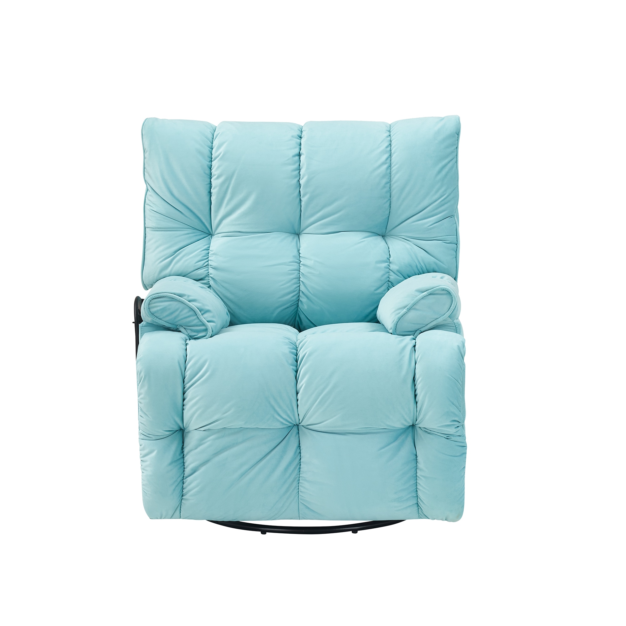 Bybafun YD2700130 Casual Blue Velvet Swivel Accent Chair