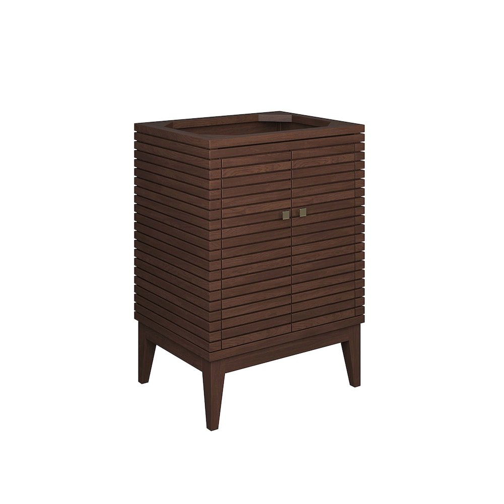 Modway  Ledger 24-in Wood Bathroom Vanity Cabinet (Sink Basin Not Included) in Walnut