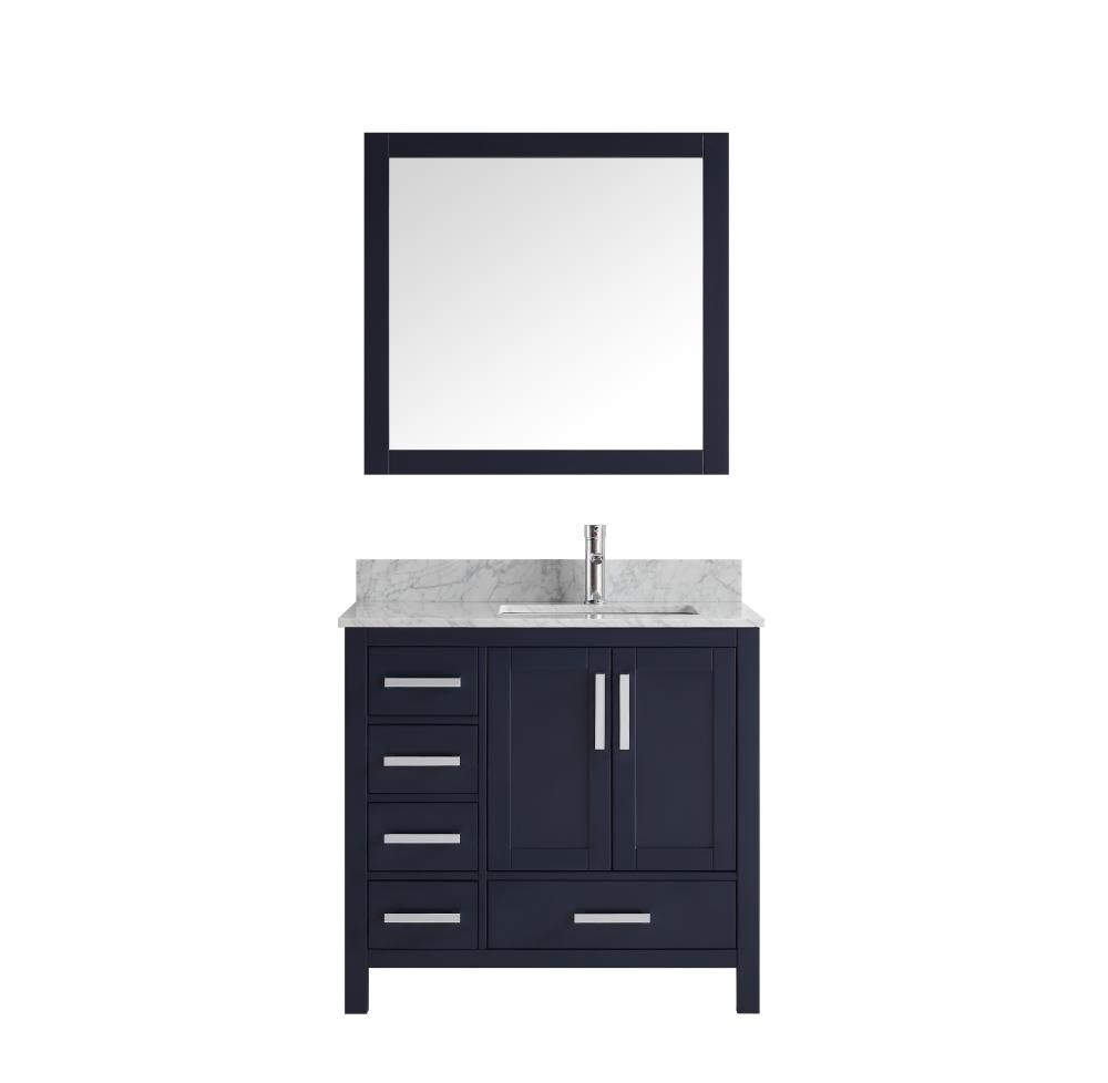 Lexora Jacques 36-in Navy Blue Undermount Single Sink Bathroom Vanity ...