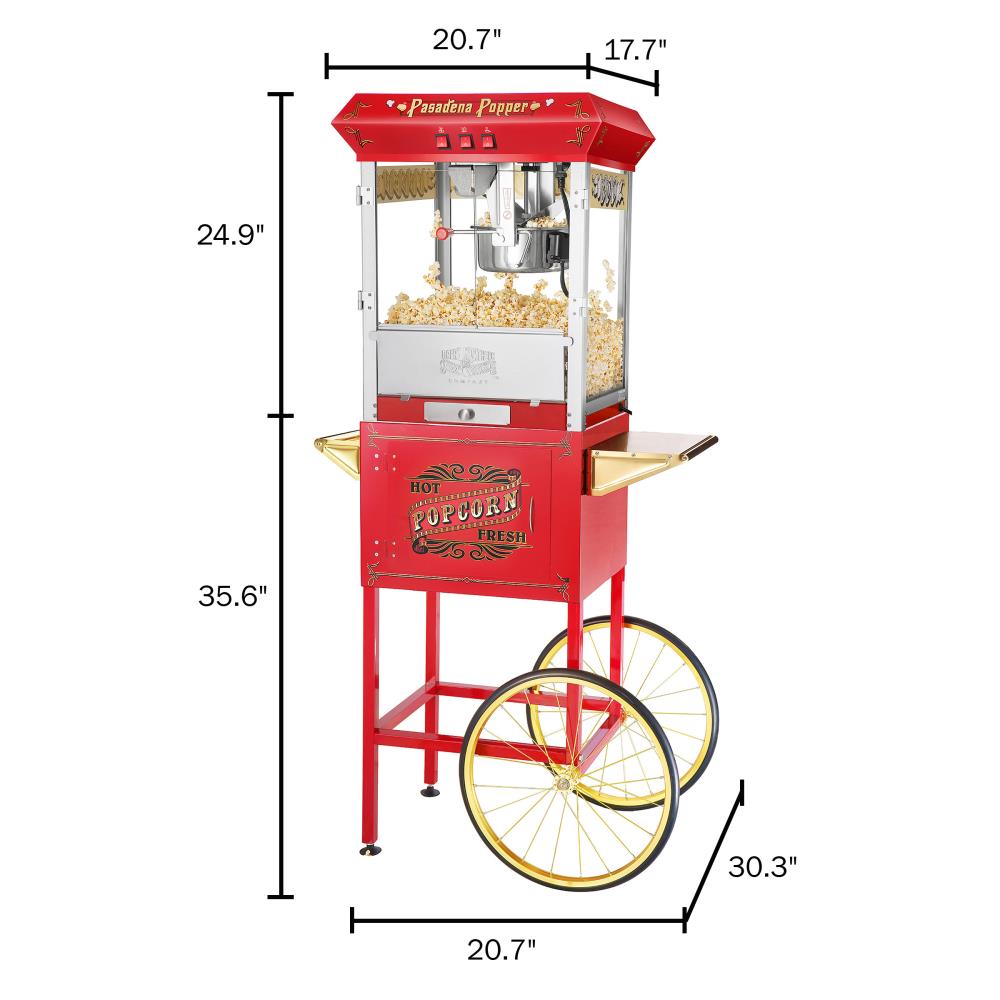 Popcorn Machine Movie Theater Style Tabletop Popcorn Popper Machine 8 Ounce  for Home Old Fashioned Halloween Christmas Gift, Red