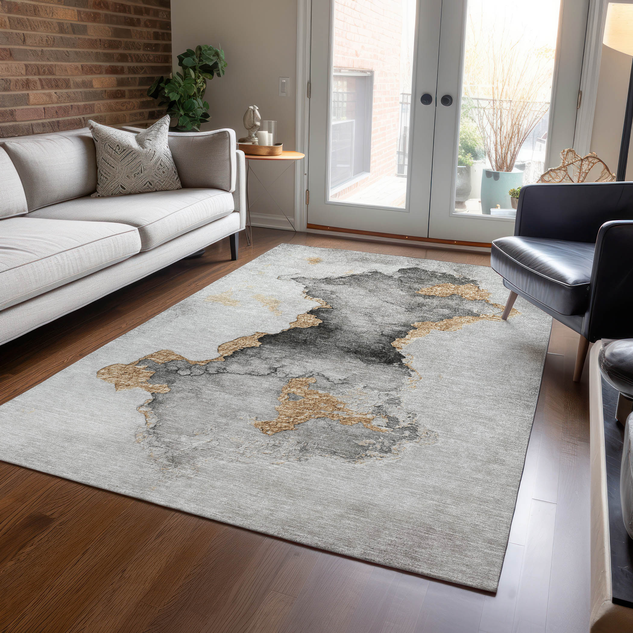 Addison Rugs ACN1795GY10X14 Chantille ACN1795GY 10 x 14 (ft) Loomed Polyester Gray Rectangular Indoor/Outdoor Machine washable Area rug