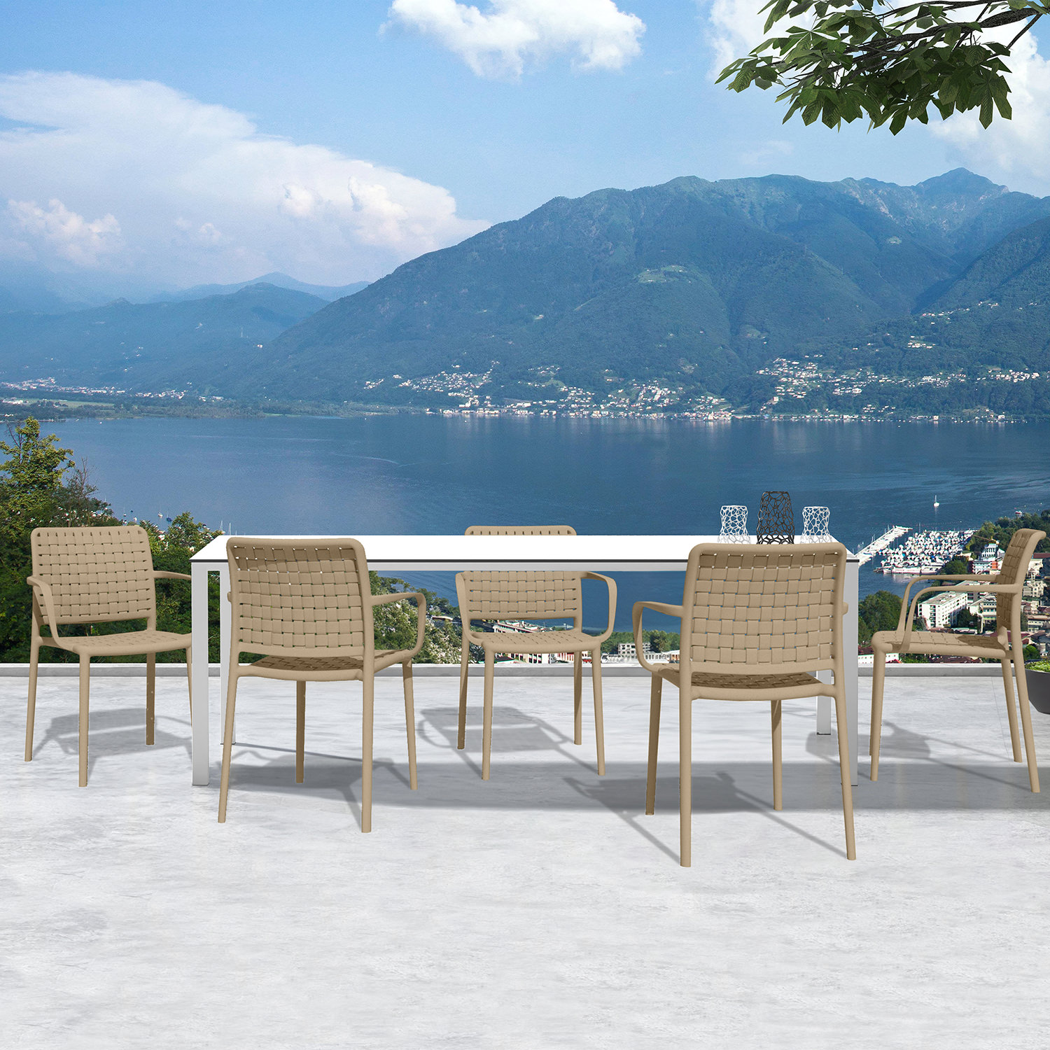 World Rug Gallery FK8052TAUPE2 Patio-Chairs - View #4