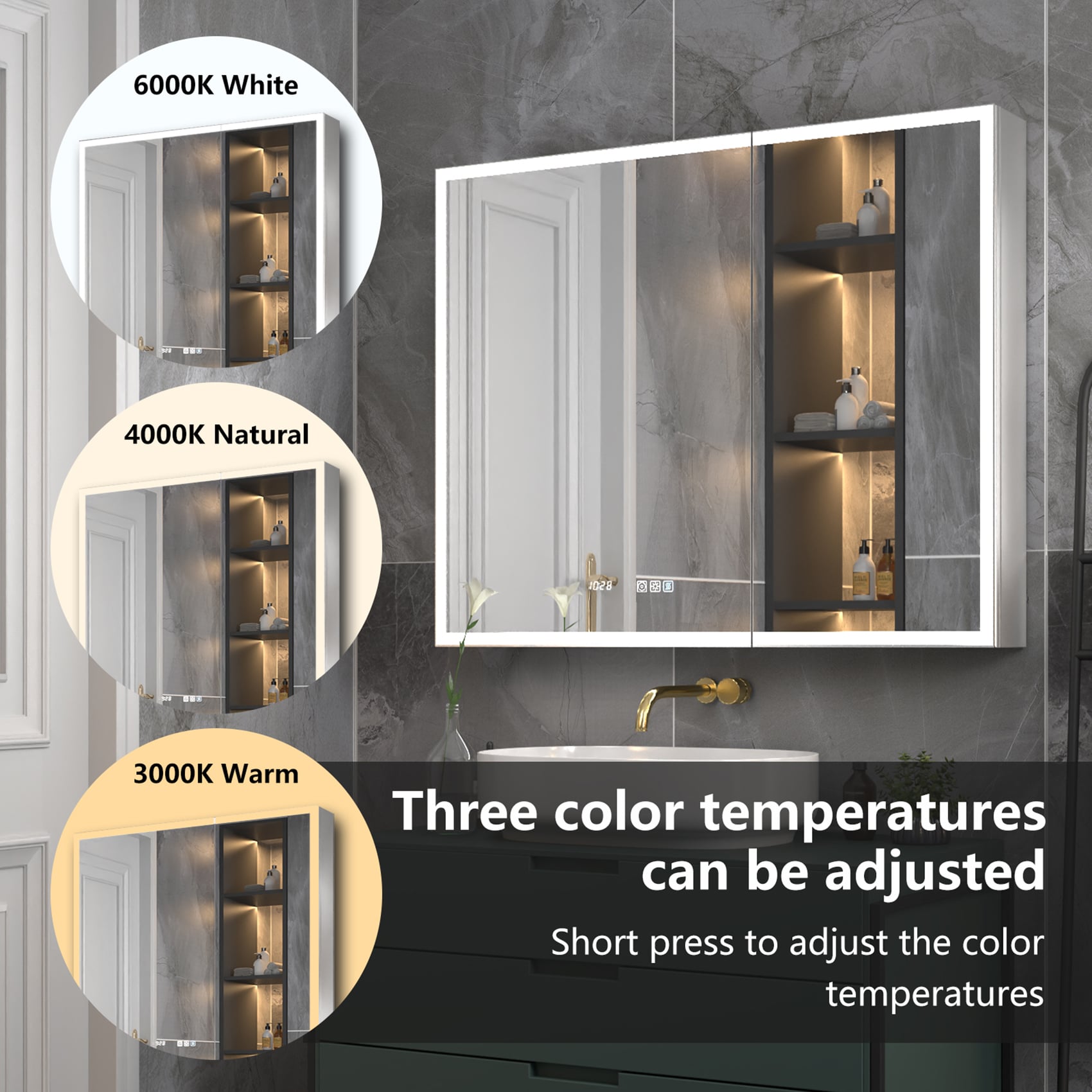ExBrite LWSDHMC3632V5FB Bathroom-Medicine-Cabinets - View #6