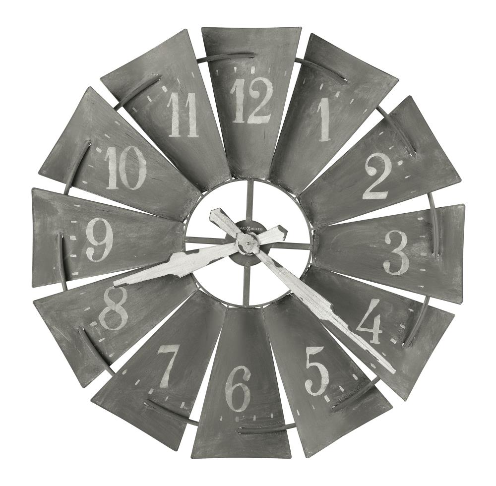 Large Metal Windmill Wall Clock