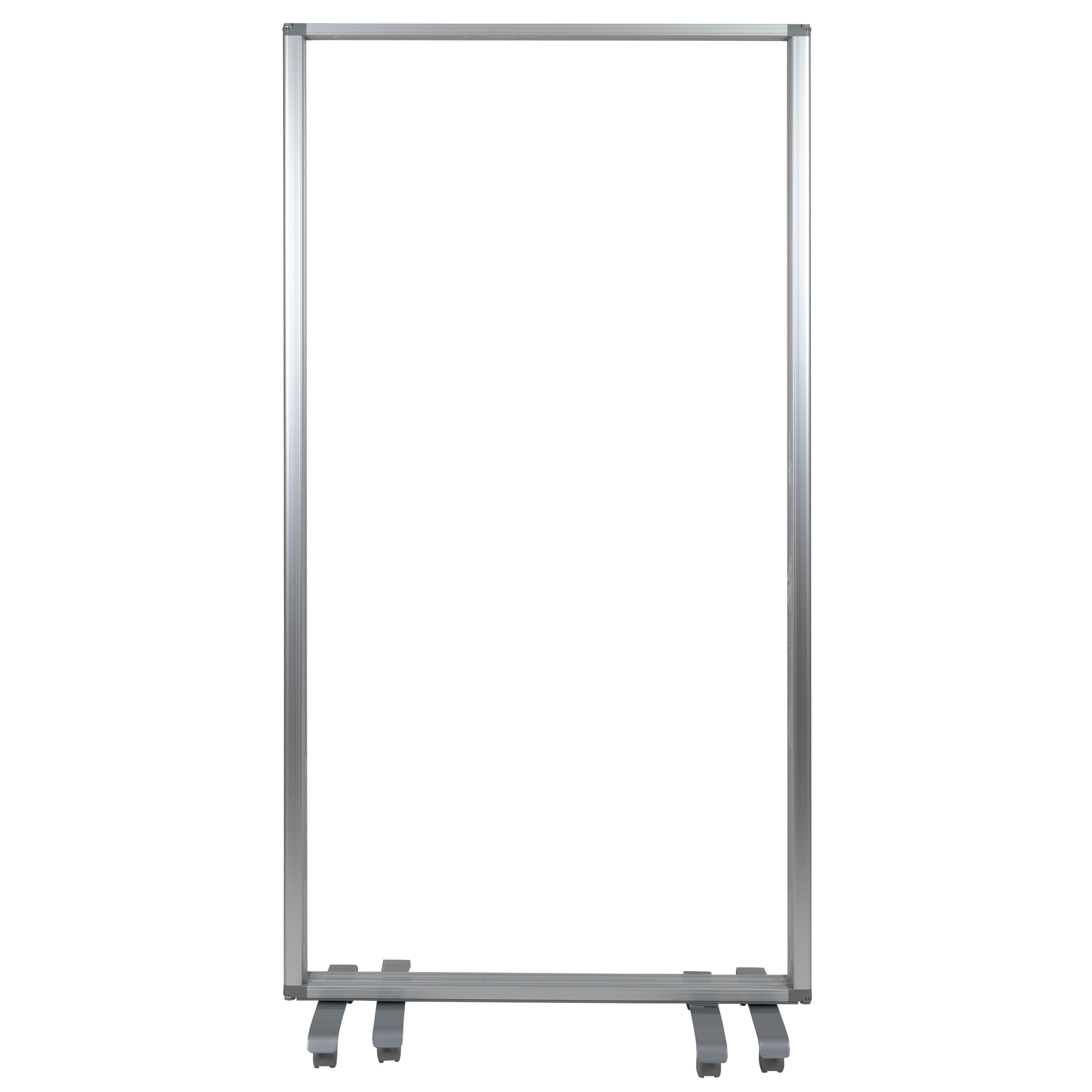 Clear Acrylic Mobile Room Divider with Lockable Casters
