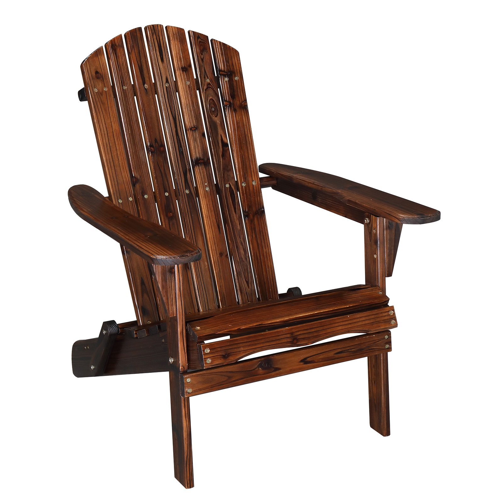 Winado Carbonized Wood Frame Stationary Adirondack Chair with