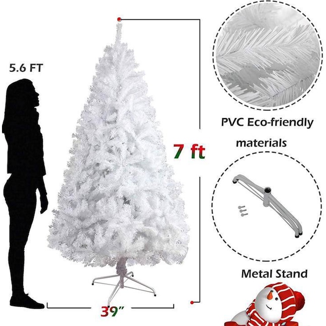 WELLFOR 7-ft White Artificial Christmas Tree in the Artificial ...