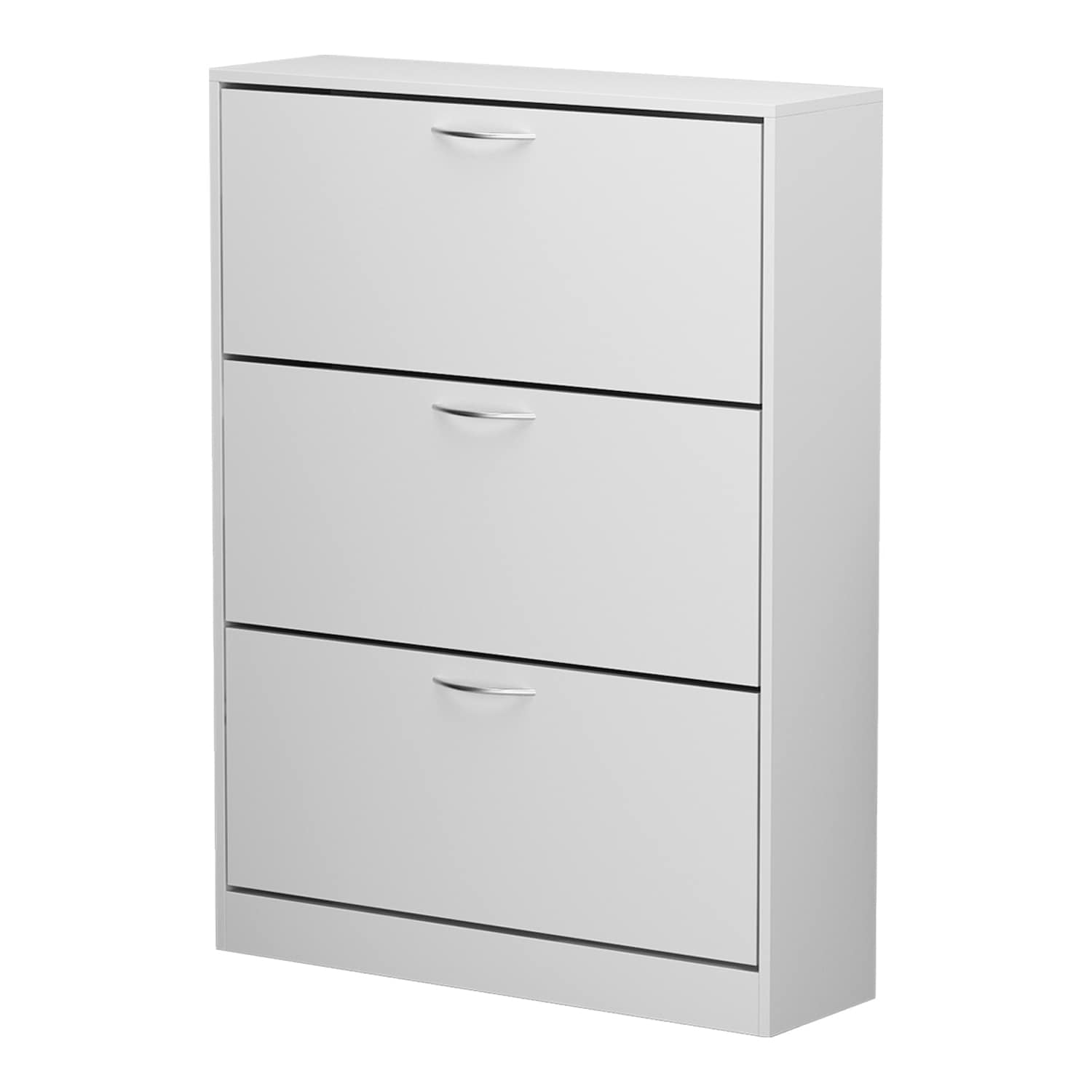 FUFU&GAGA 64 in. H x 21.7 in. W White Wood 4 Louver Drawers Shoe