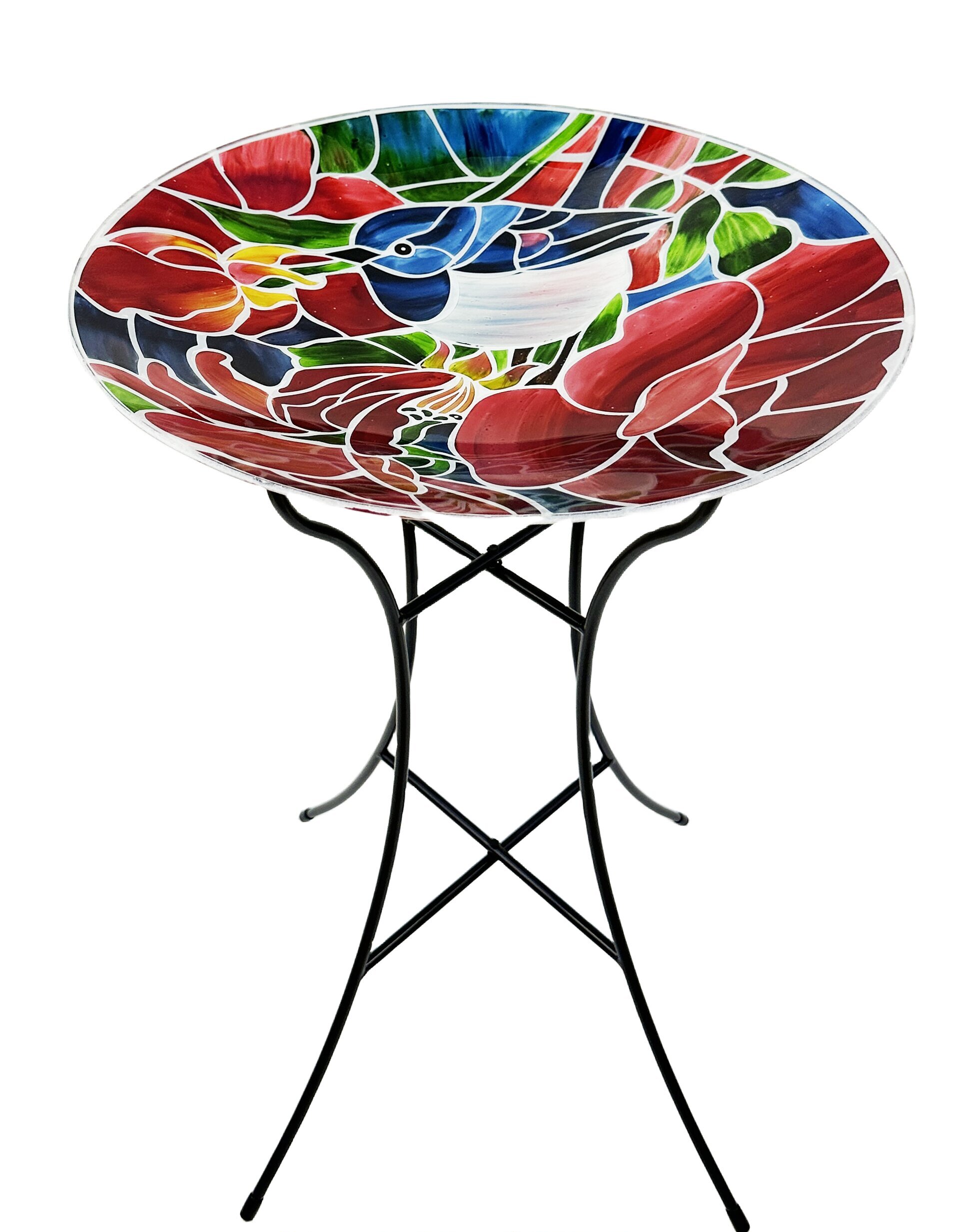 Style Selections LW24-002B 22.71-in H Off-white Glass Birdbath bowl