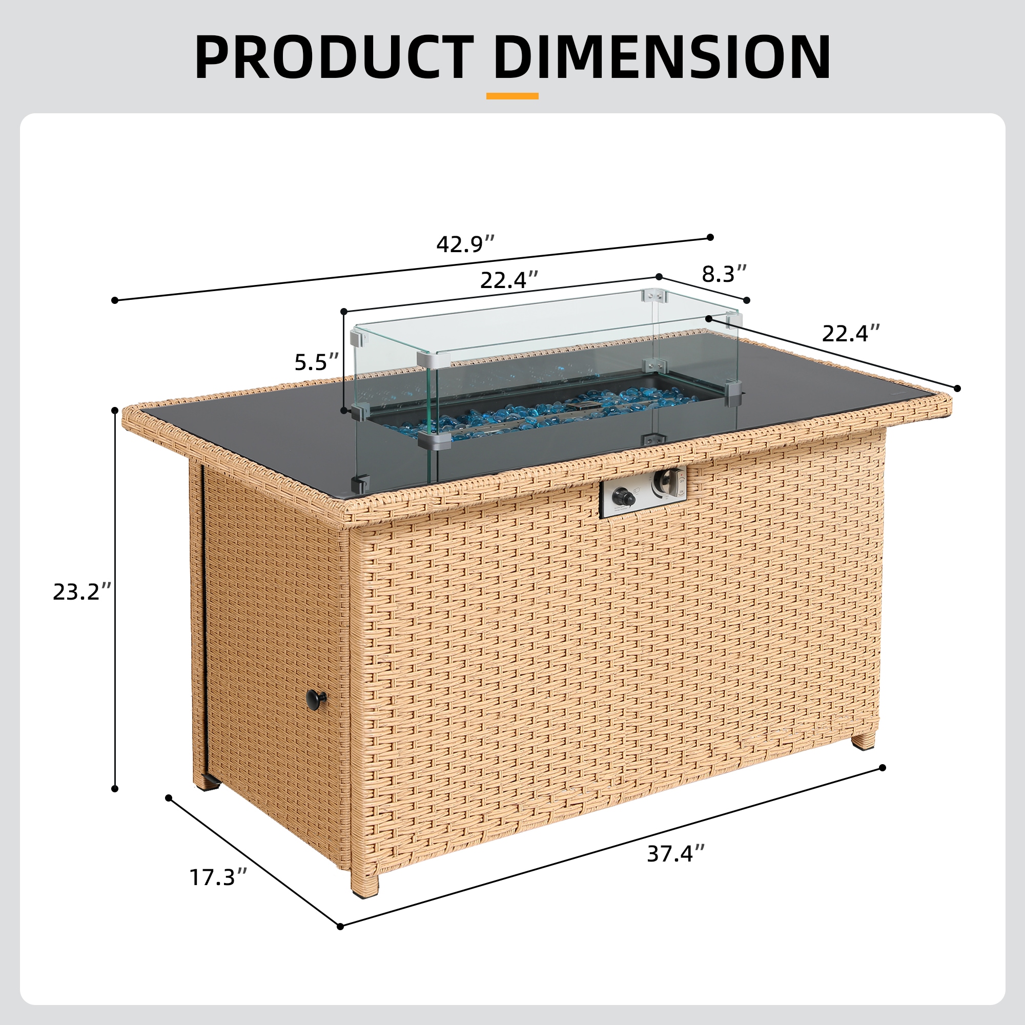 UPHA TBHPZ-43-BEIGE Outdoor-Gas-Firepits - View #11