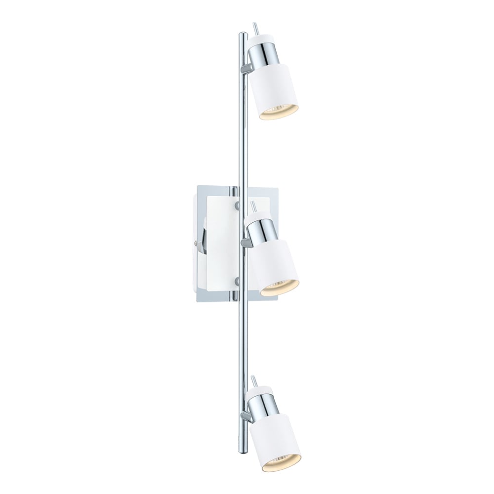 EGLO 200323A 22.84-in 3-Light Matte White/Chrome dimmable Gu10 Pin Base Transitional Linear Track Lighting Kit with Roundback Pivoting Heads