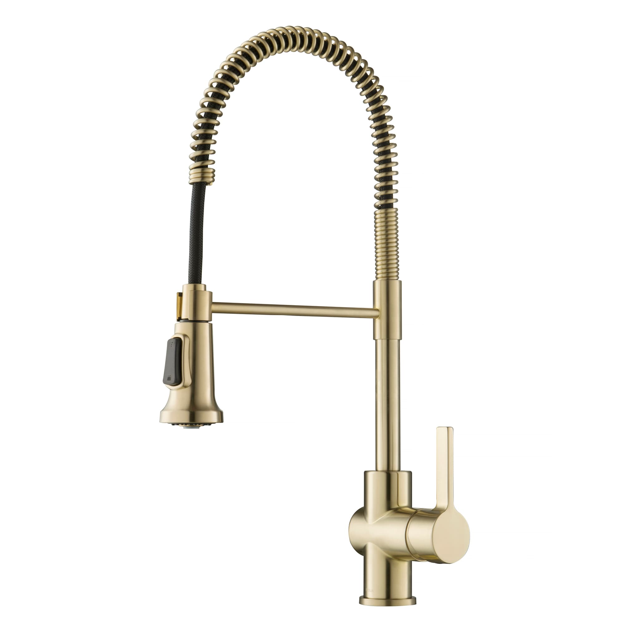 Kraus Spot Free Antique Champagne Single Handle High-arc Kitchen Faucet ...