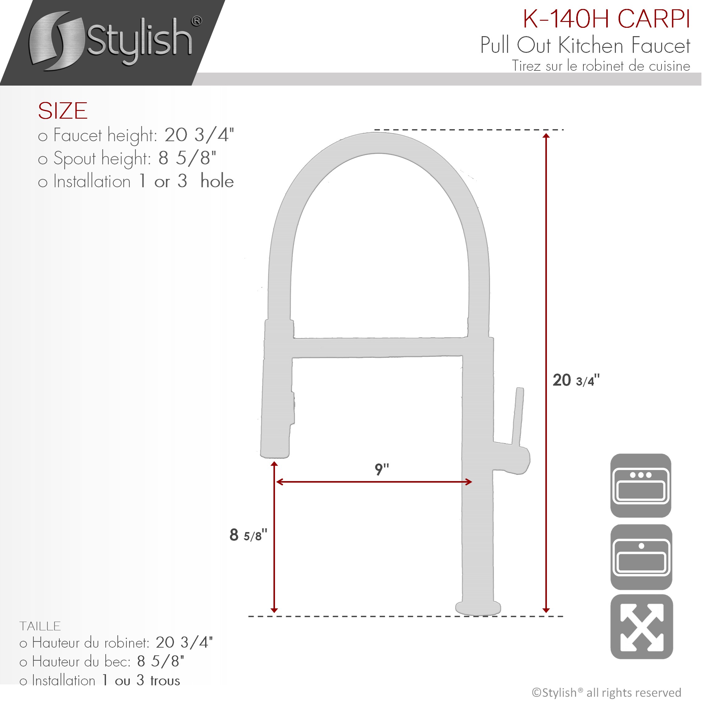 Stylish K-140H Kitchen-Faucets - View #2