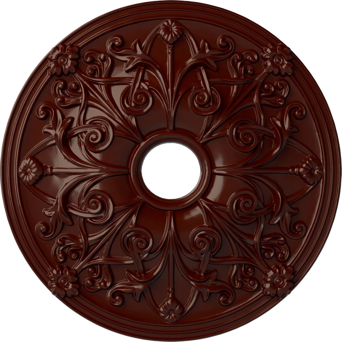 Ekena Millwork CM23JABMF Jamie 23.625-in W x 23.625-in L Painted Brushed Mahogany Polyurethane Whole Ceiling Medallion