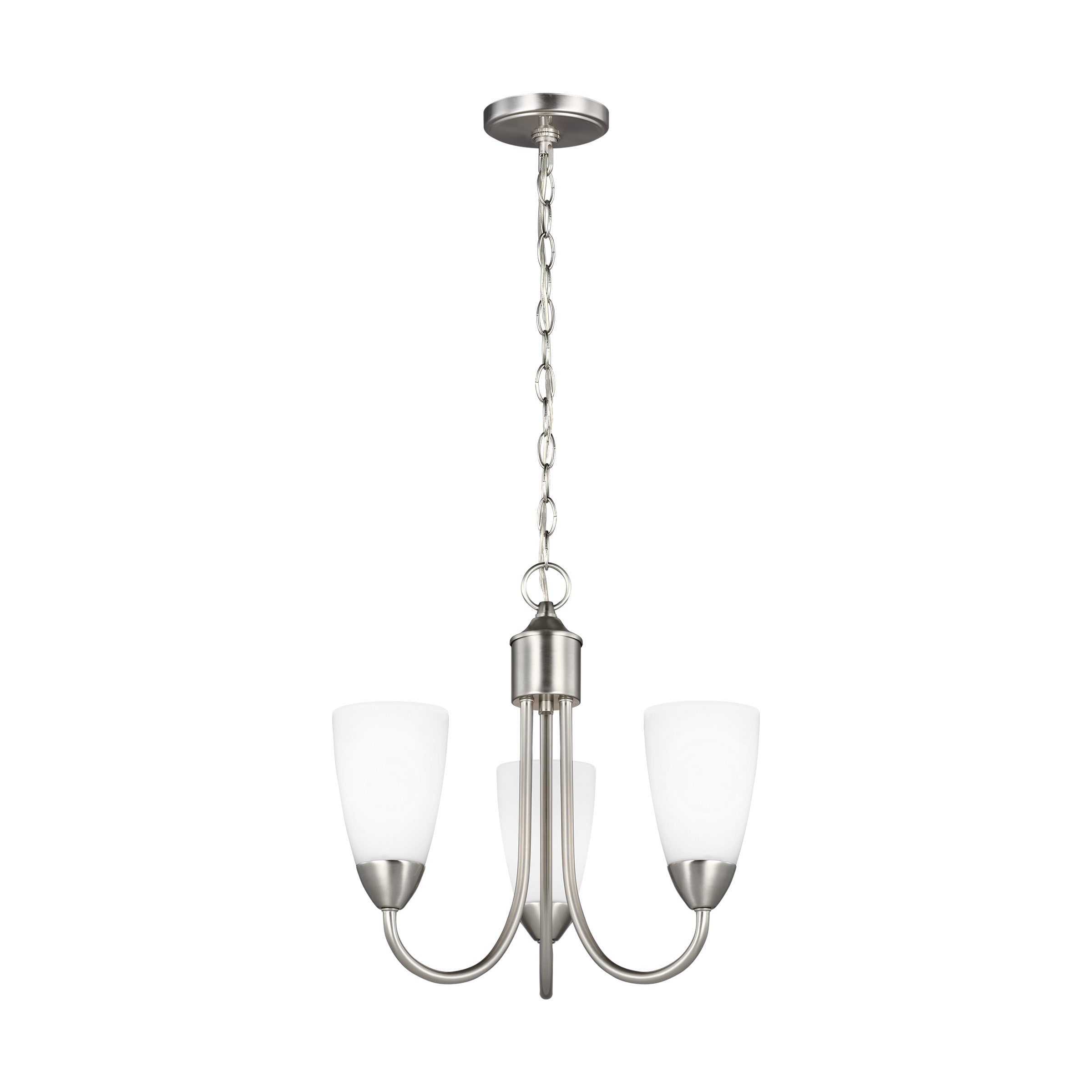 Generation Lighting 3120203EN3-962 Seville 3 -Light Brushed Nickel Transitional For Use in Dining Rooms, Foyers, Kitchens, Chandelier