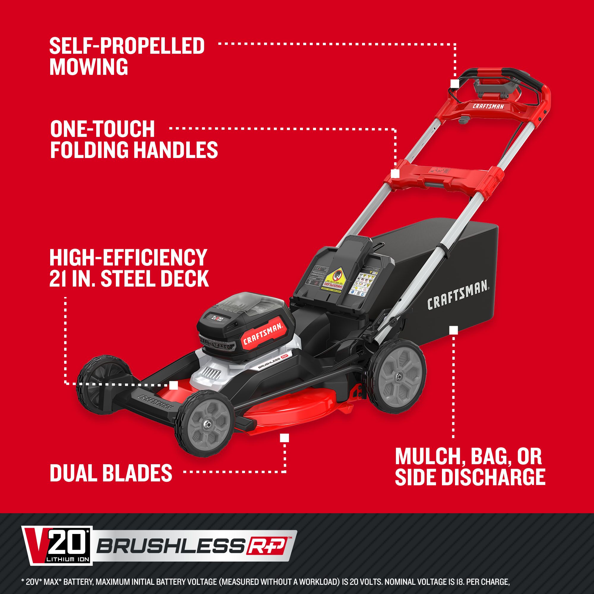 CRAFTSMAN CMCMWSP320X2 Cordless-Elec-Push-Mowers - View #5