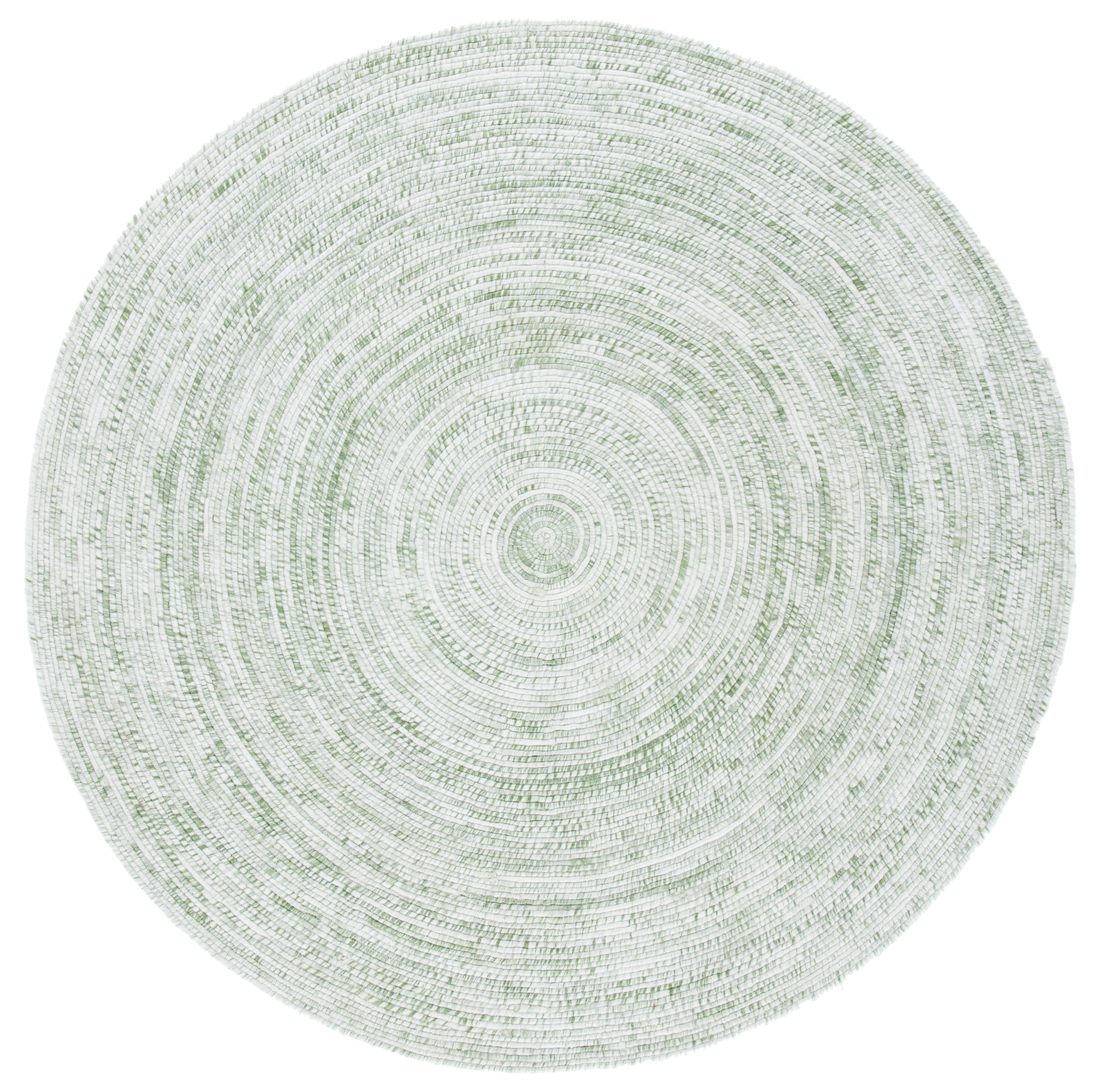 Safavieh BRD270Y-5R Braided Luzie 5 x 5 (ft) Braided Polyester Ivory/Green Round Indoor Abstract Farmhouse/Cottage Area rug