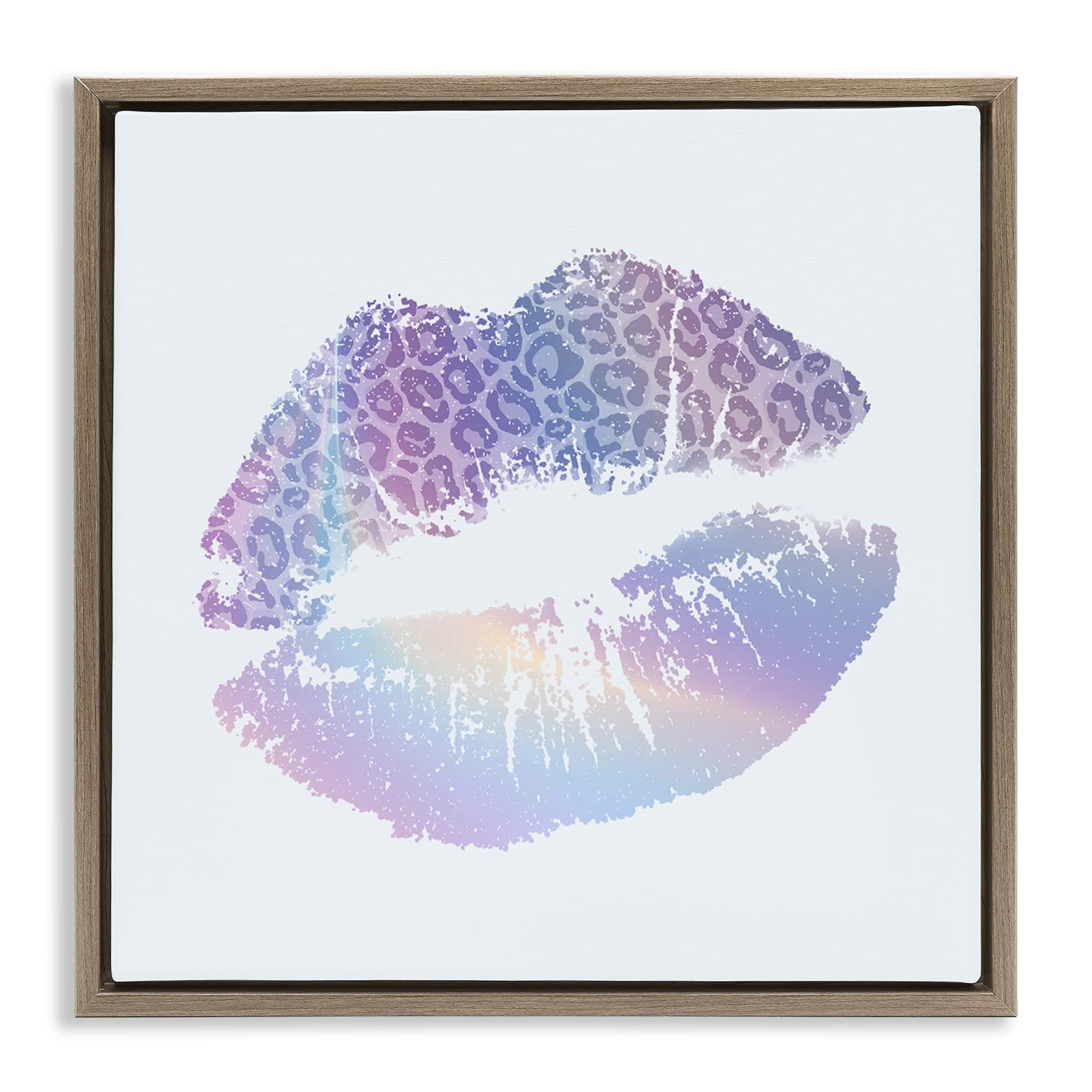 Stupell Industries BS-448-FFE-24X24 Glam Patterned Kiss Floating Frame design by Kim Allen
