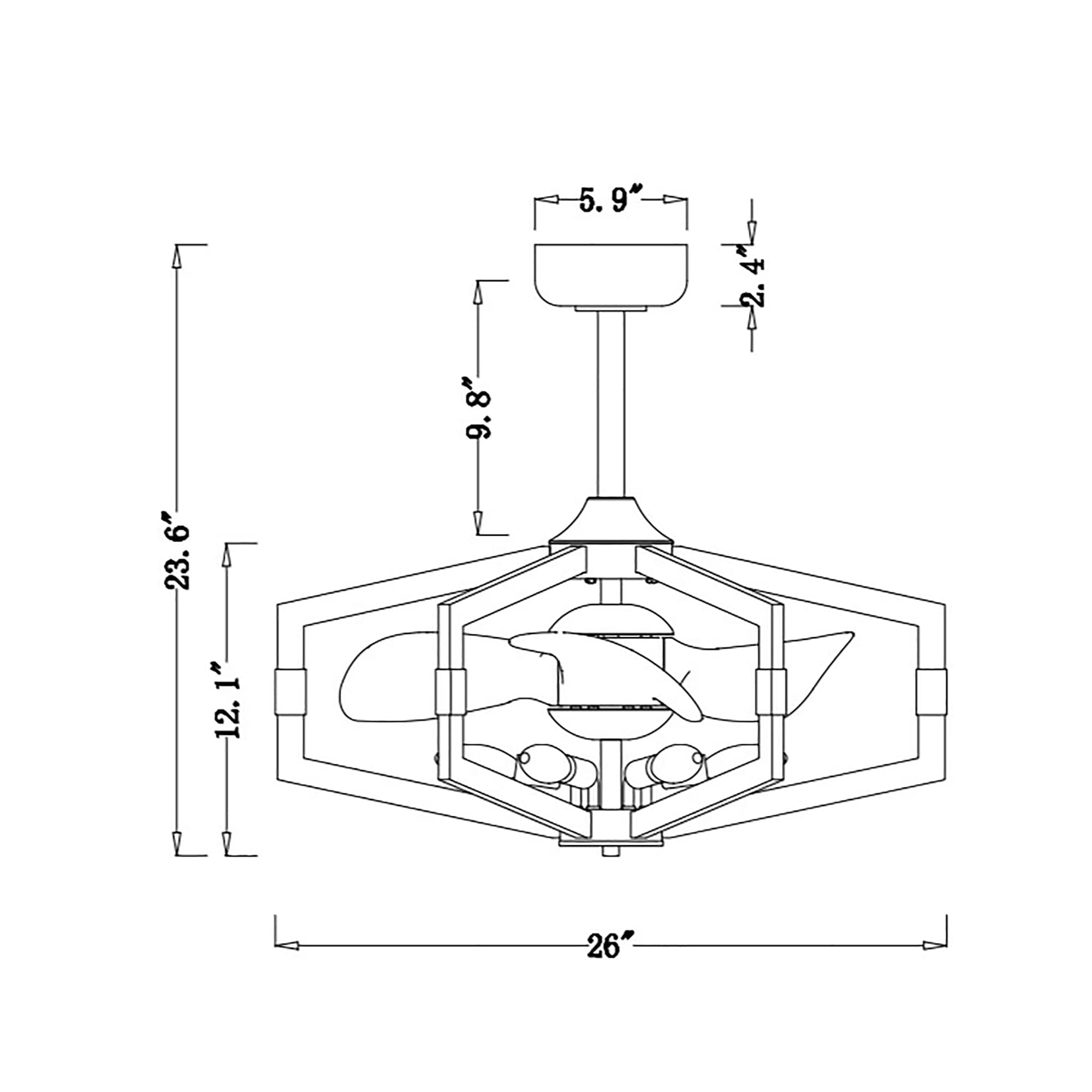 Home Accessories Inc DW01W27IB Ceiling-Fans - View #9
