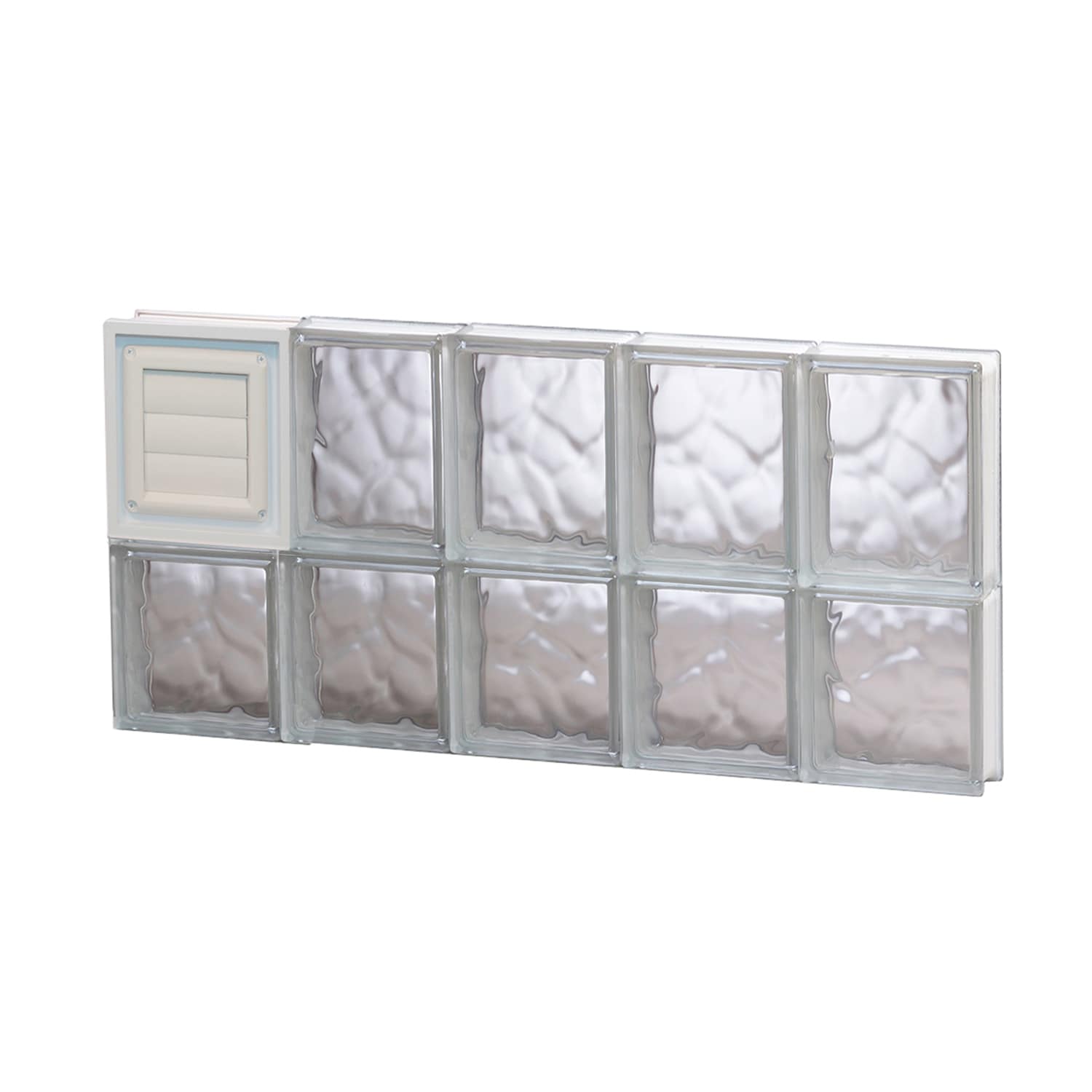 REDI2SET D3014DC Wavy Glass 28-3/4-in x 13-1/2-in Frameless Replacement Dryer vent Glass Block Window