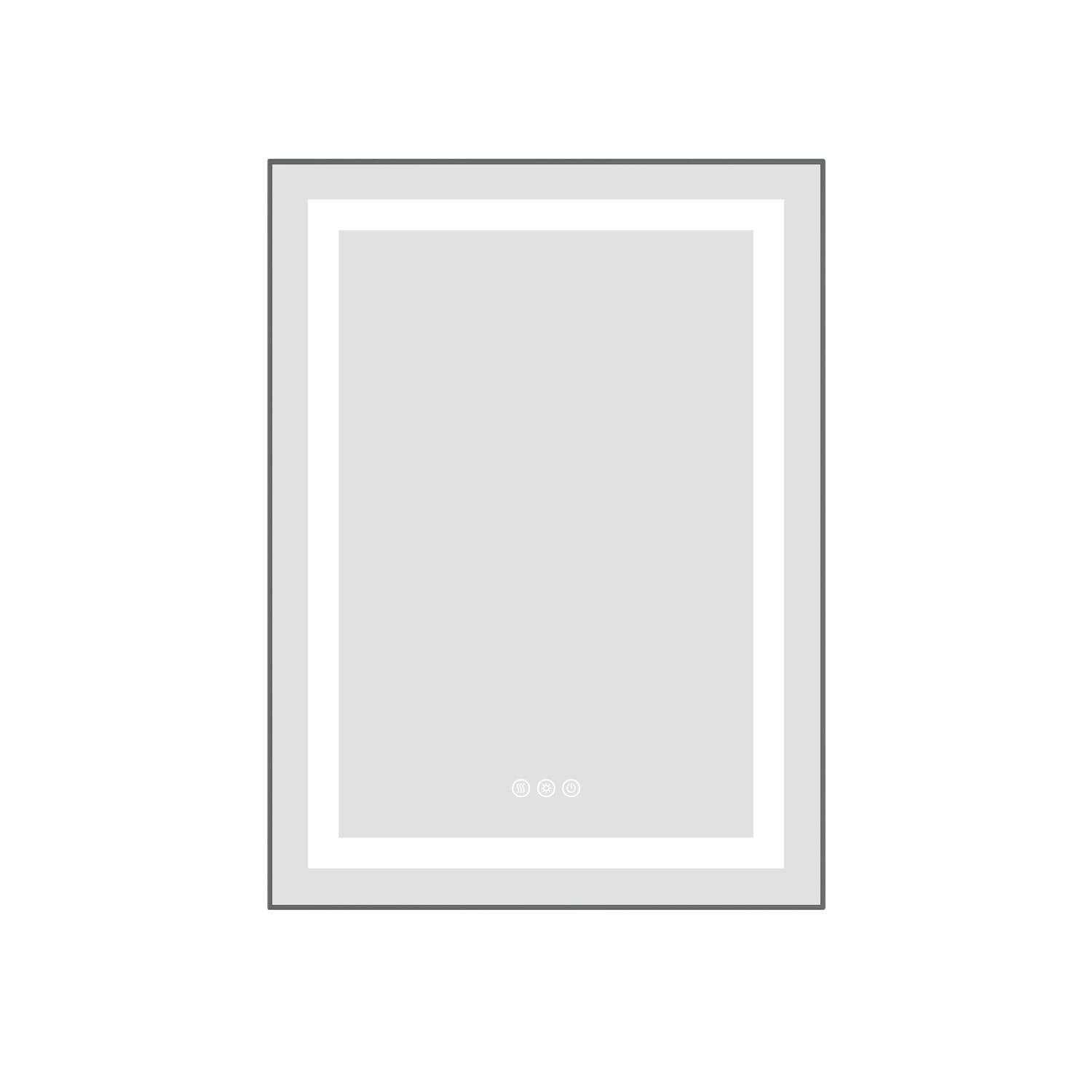 24x30IN LED Bathroom Mirror Front Backlit Anti Fog 3 Color Dimmable Aluminum Frame