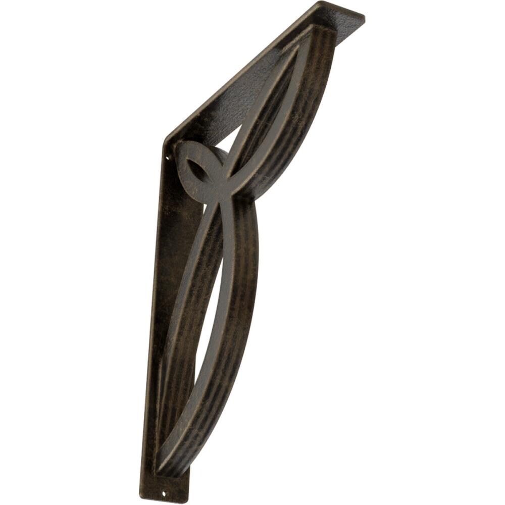 Ekena Millwork BKTM02X12X15TVEAPG Versailles 12-in x 2-in x 15-in Antique gold Wrought iron Countertop support bracket