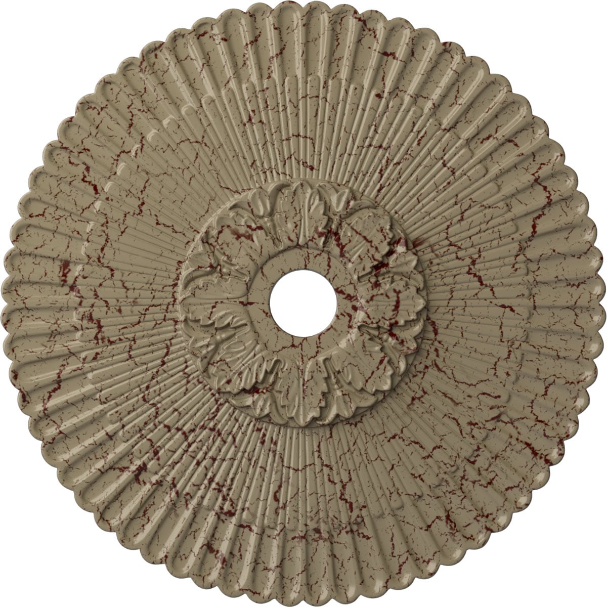 Ekena Millwork CM36MEGDC Melonie 36.25-in W x 36.25-in L Painted Gobi Desert Crackle Polyurethane Whole Ceiling Medallion