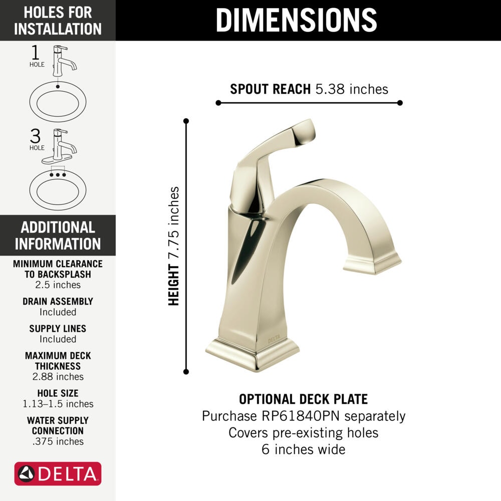 Polished Nickel Single Hole Modern Bathroom Faucet