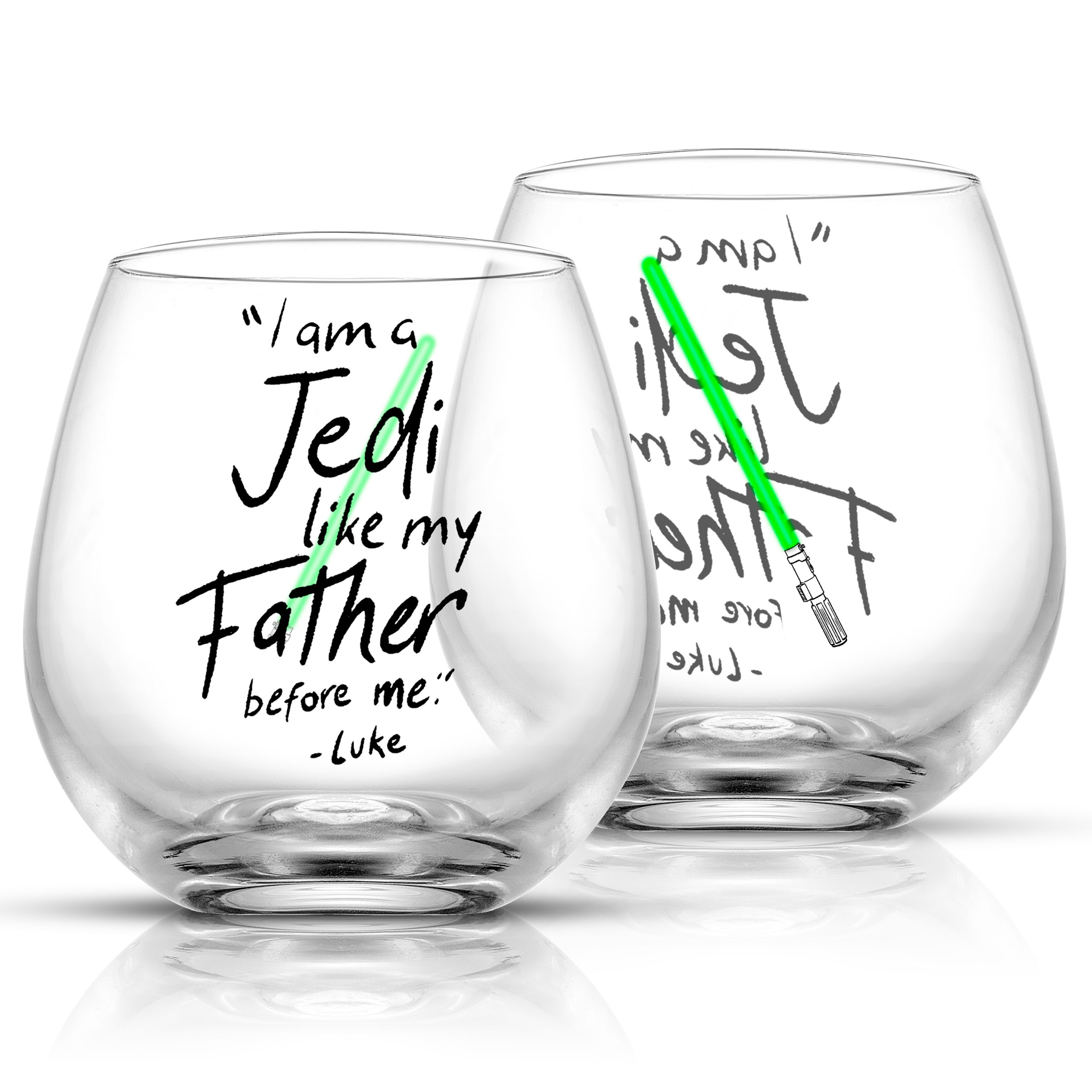 JoyJolt Star Wars 14.2-fl oz Glass Clear/Green Goblet Set of: 2 in the  Drinkware department at