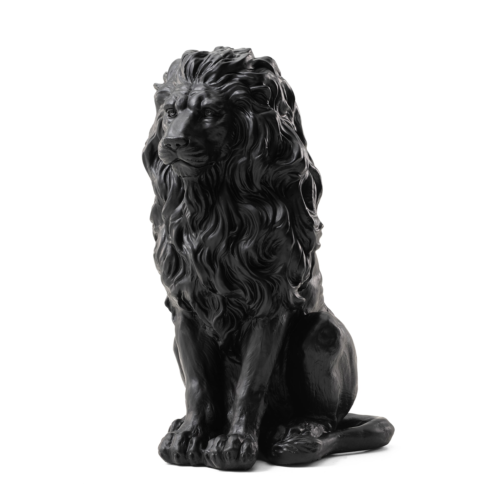 Glitzhome 20.75-in H x 9.75-in W Black Lion Garden Statue in the 