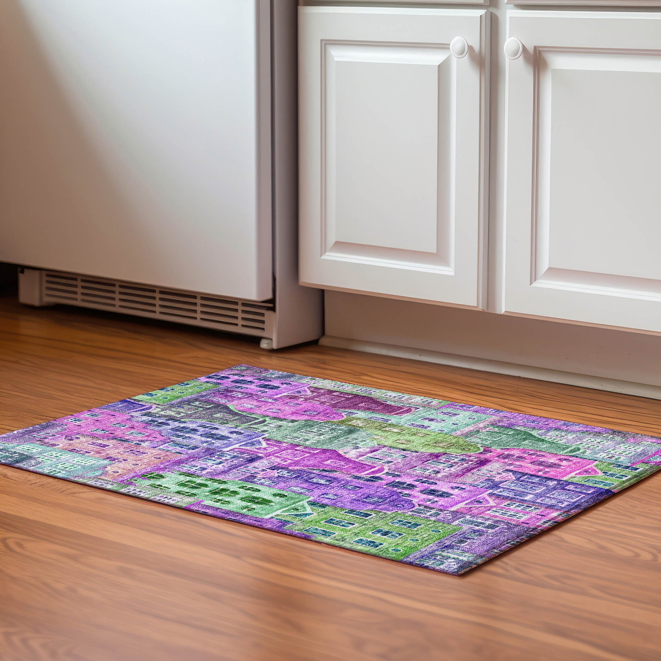 Addison Rugs AMF600PP20X30 Mayfield AMF600PP 2 x 3 (ft) Loomed Polyester Purple Rectangular Indoor Geometric Machine washable Area rug