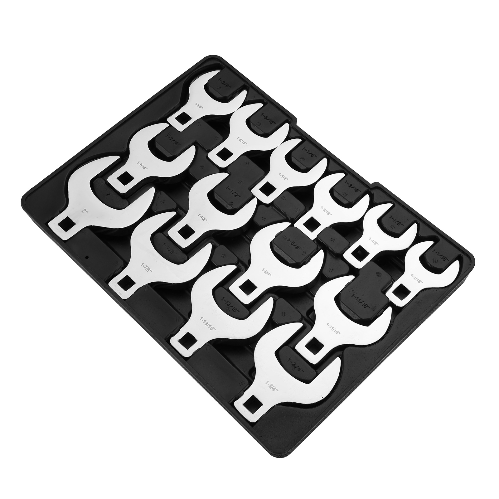 GIVIMO 14-pc SAE 1-1/16-in To 2-in 1/2-in Drive 40Cr Steel Laser-Etched Sizing With Storage Tray Crowfoot Wrench Set #LW018GIVSS065-N