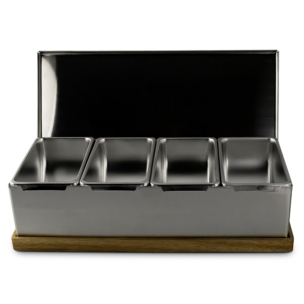 Stainless Steel Condiment Holders (Fruit Trays) 8 Pint Compartment