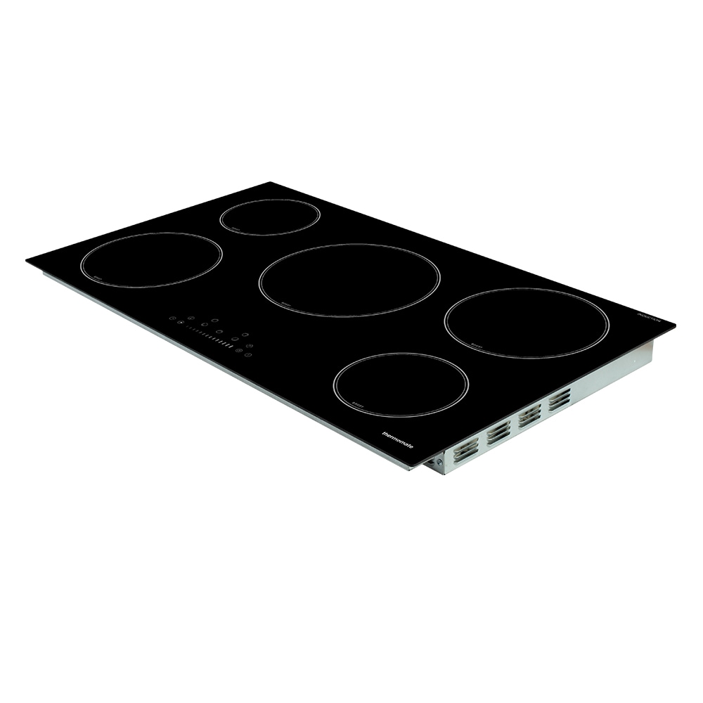 36 inch Induction Cooktop, thermomate Built-in Electric Stove Top, 240V Electric Smoothtop with 5 Boost Burner, 9 Heating Level, Timer, Kid Safety