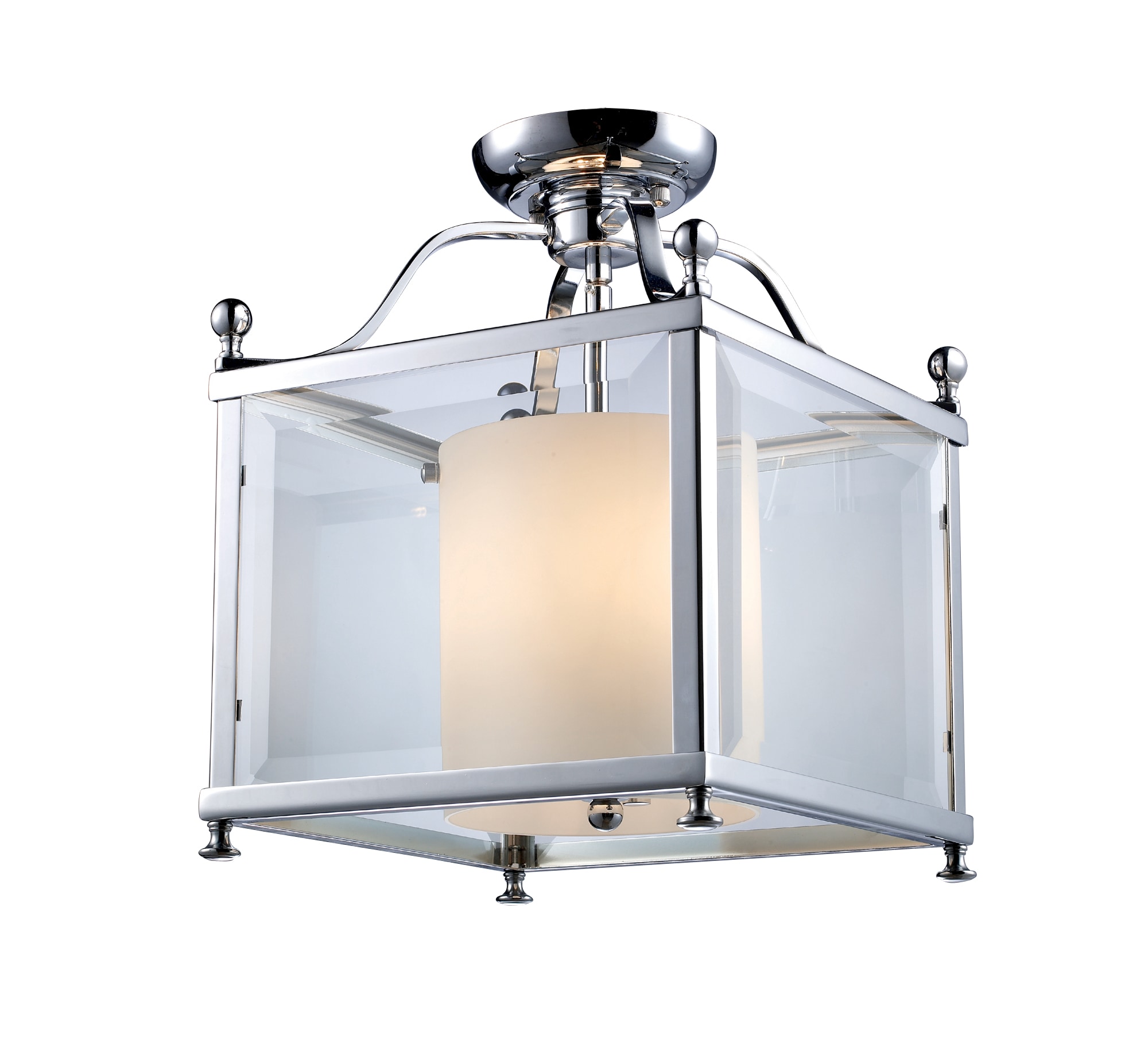 Z-Lite 176-3SF-M Fairview 1 -Light 11-in Polished Chrome Semi Flush Mount Light
