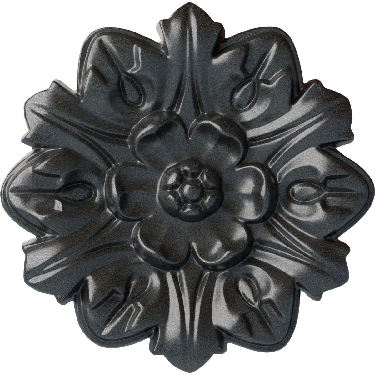 Ekena Millwork CM07EMPES Emery Leaf 7.625-in W x 7.625-in L Pewter Polyurethane Ceiling Medallion