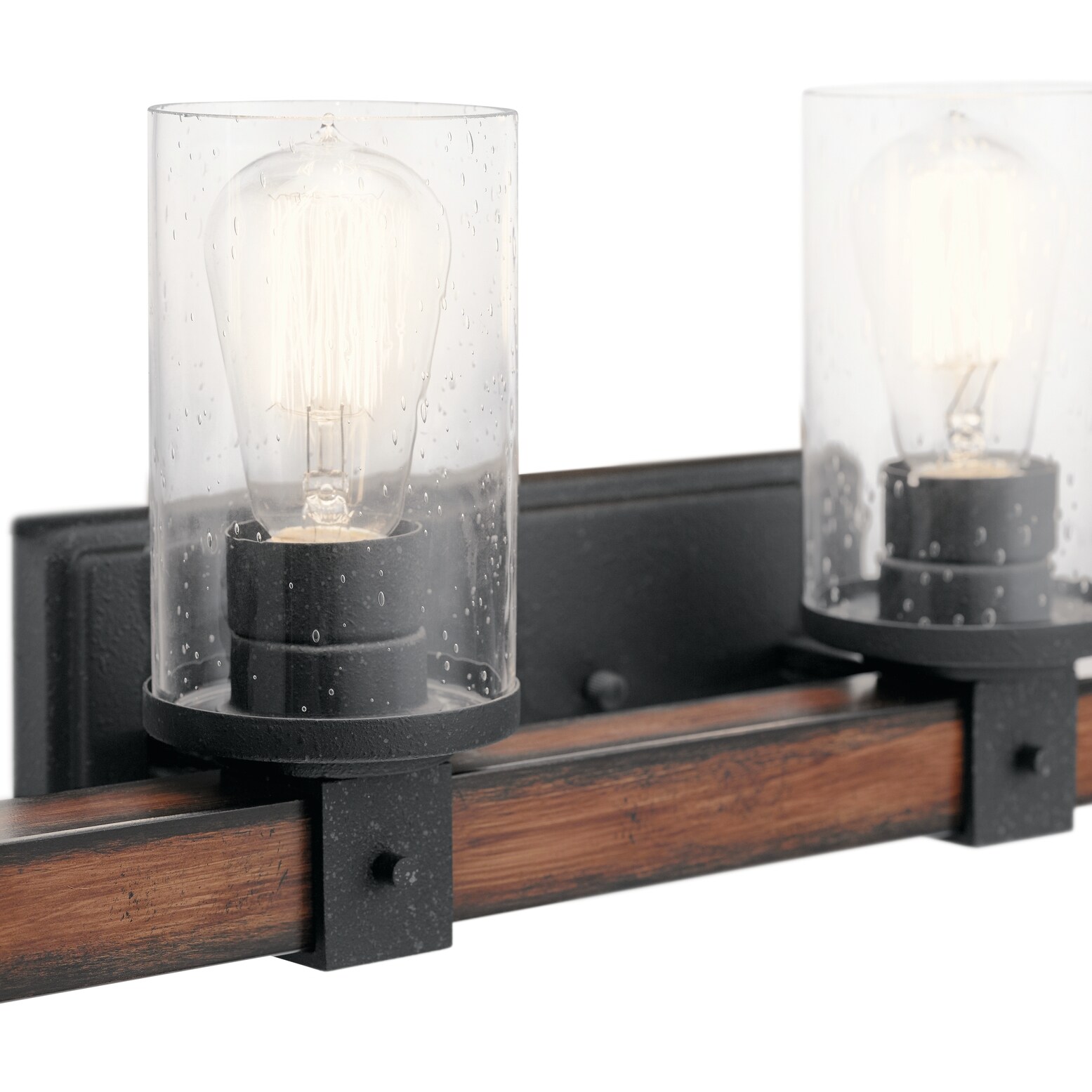 Barrington 29.5-in 4 -Light Distressed Black Rustic Vanity light
