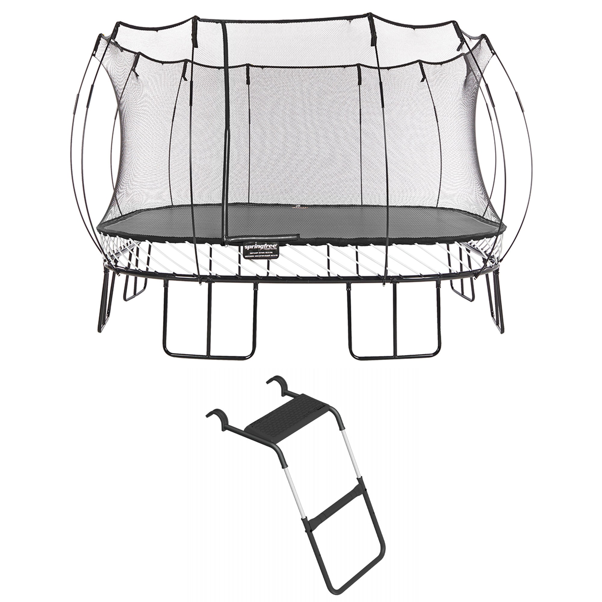 Springfree Trampoline  Kids Square 13 Ft Trampoline and FlexrStep V2 Safety Ladder