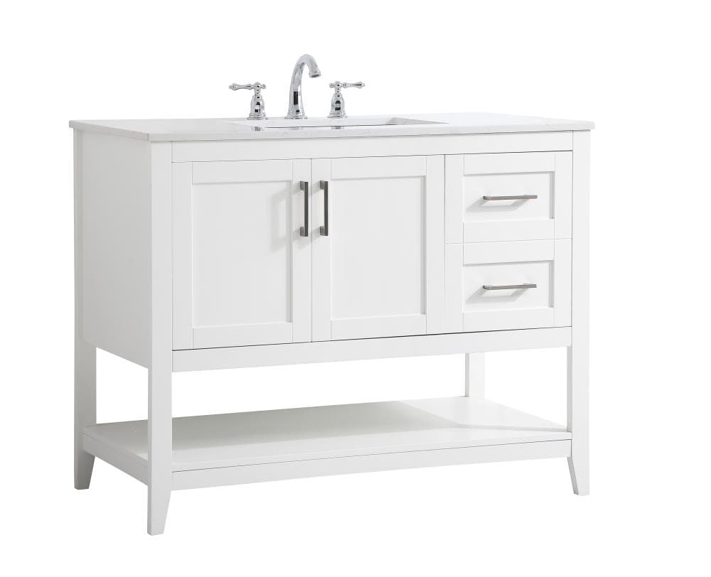 Elegant Decor First Impressions 42-in White Undermount Single Sink ...
