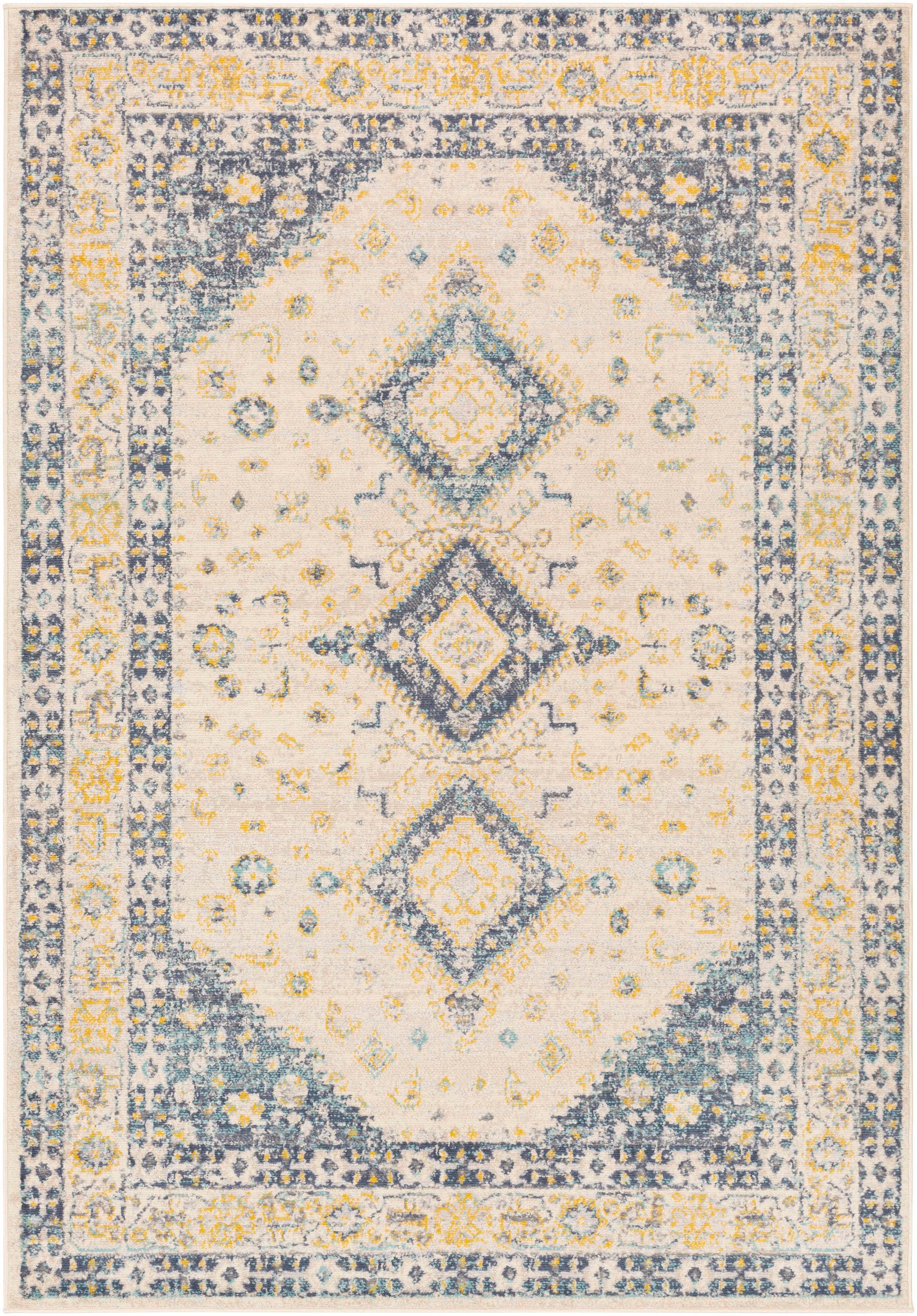 Surya City light 5 X 8 (ft) Cream Indoor Medallion Oriental Area Rug at ...