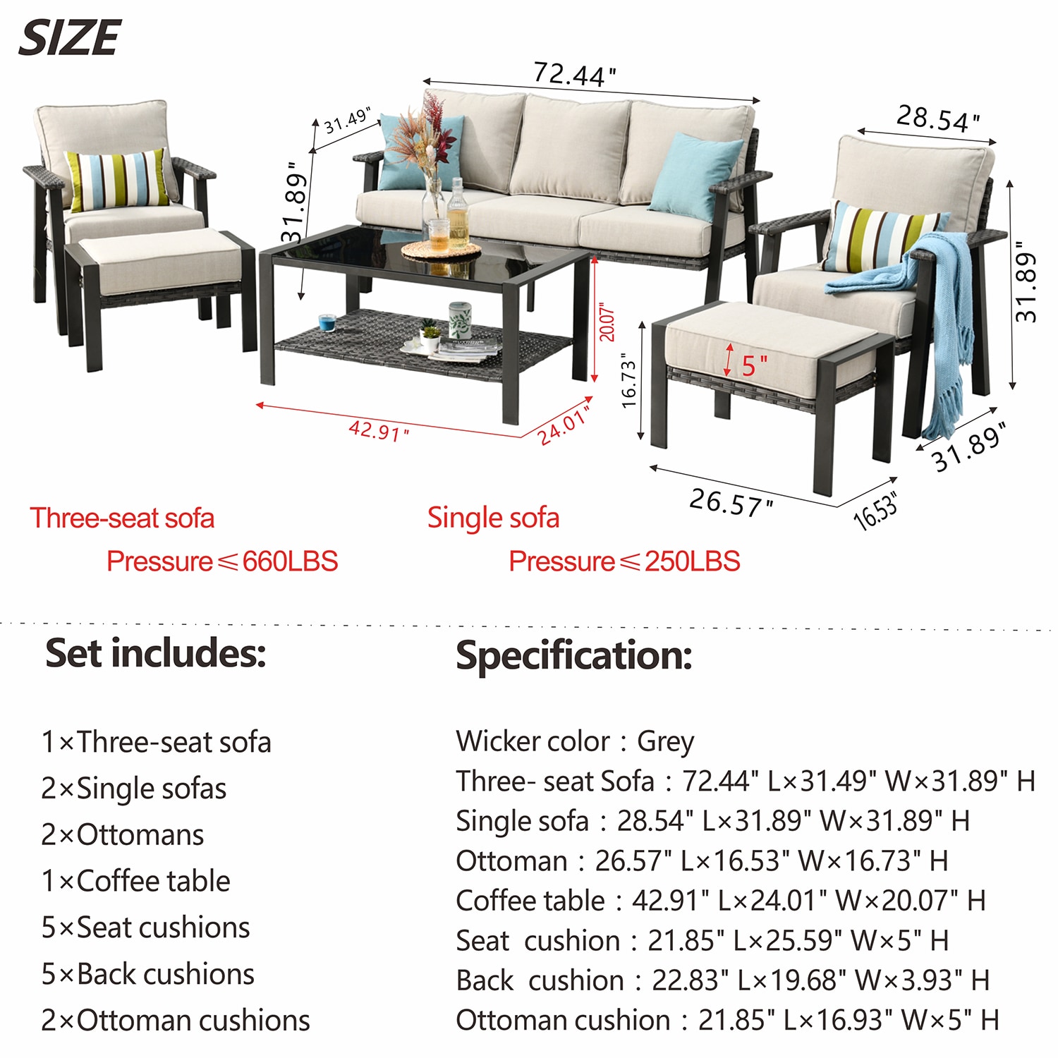 XIZZI XIHWE602 Patio-Conversation-Sets - View #3