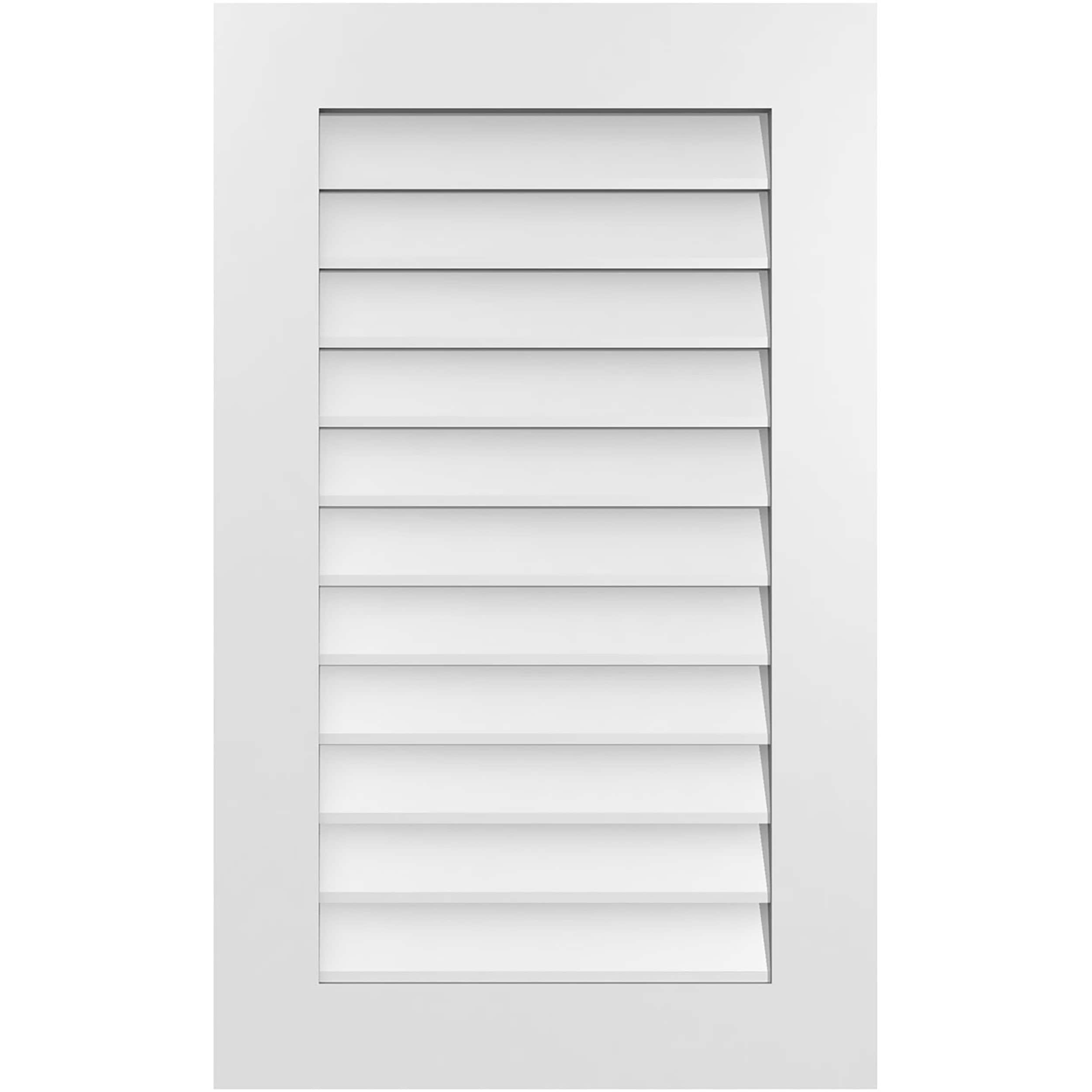 Ekena Millwork GVPVE22X3601SN 22-Inches x 36-Inches Off-white Rectangle PVC Gable Louver Vent
