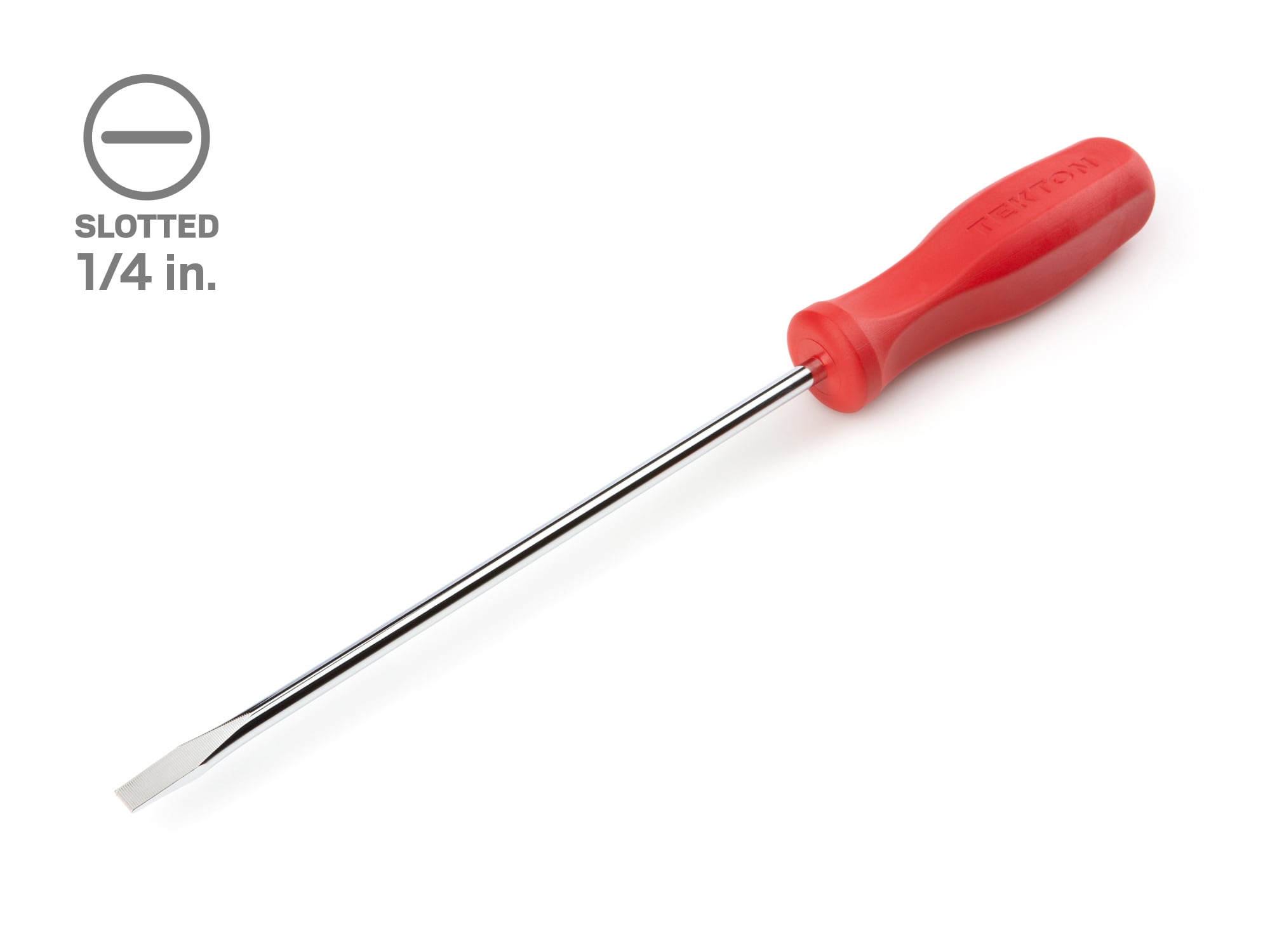 TEKTON DSS34250 Long 1/4 In Hard Handle Glass-reinforced Nylon Handle Slotted Screwdriver