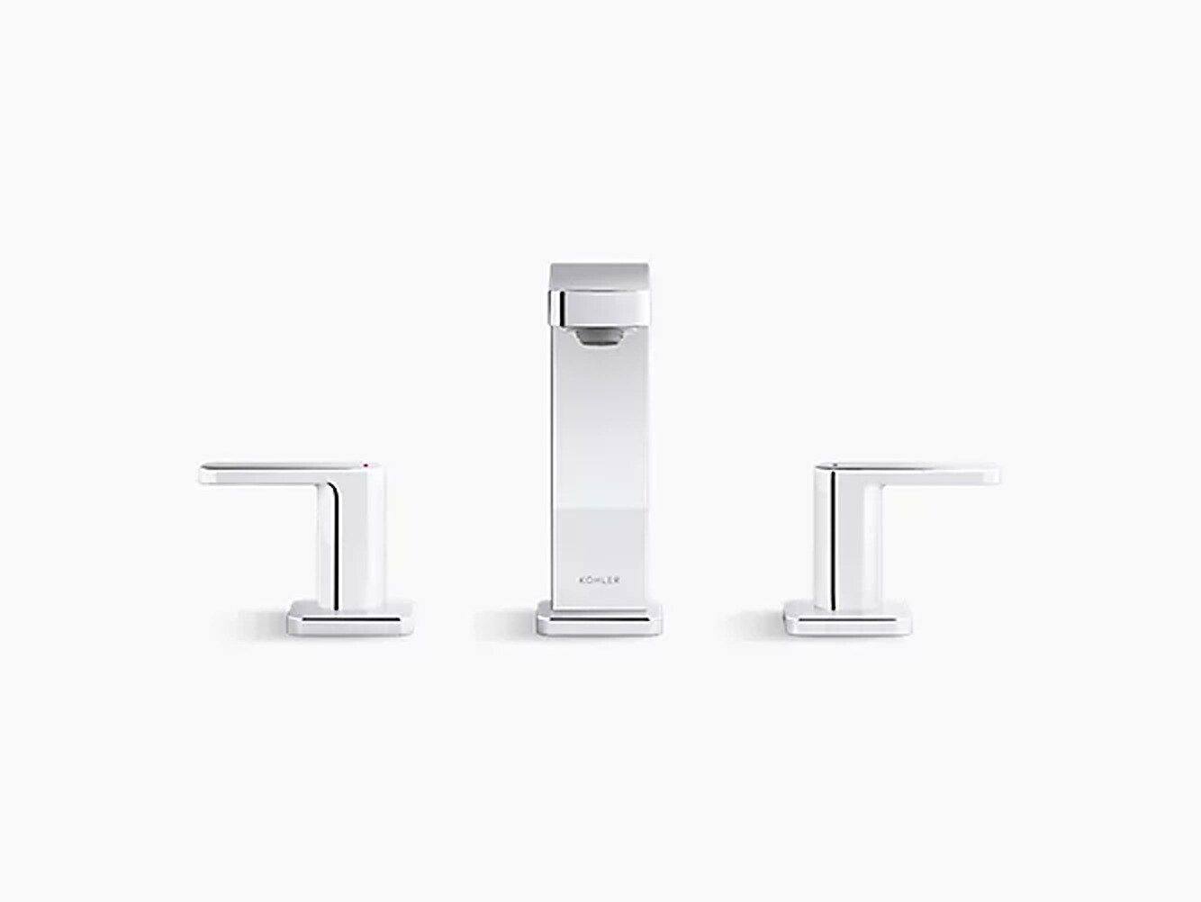 Polished Chrome Widespread Bathroom Sink Faucet with Lever Handles