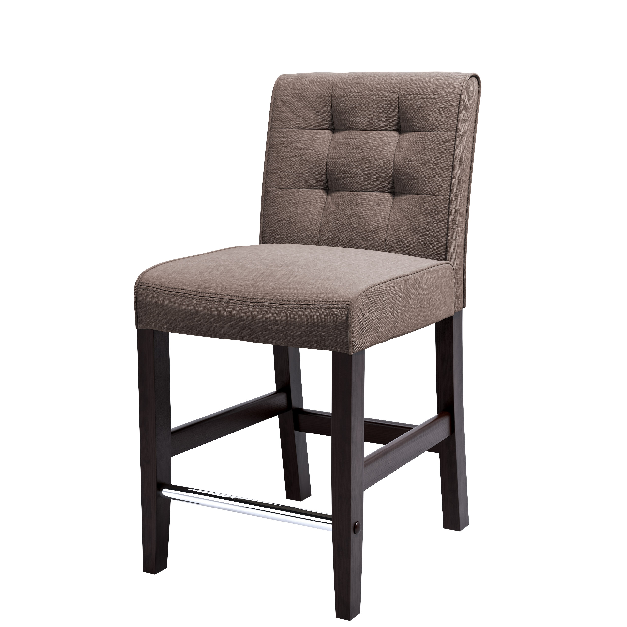 Antonio Gray Tweed Fabric Counter Height Bar Stool with Espresso Rubberwood Legs