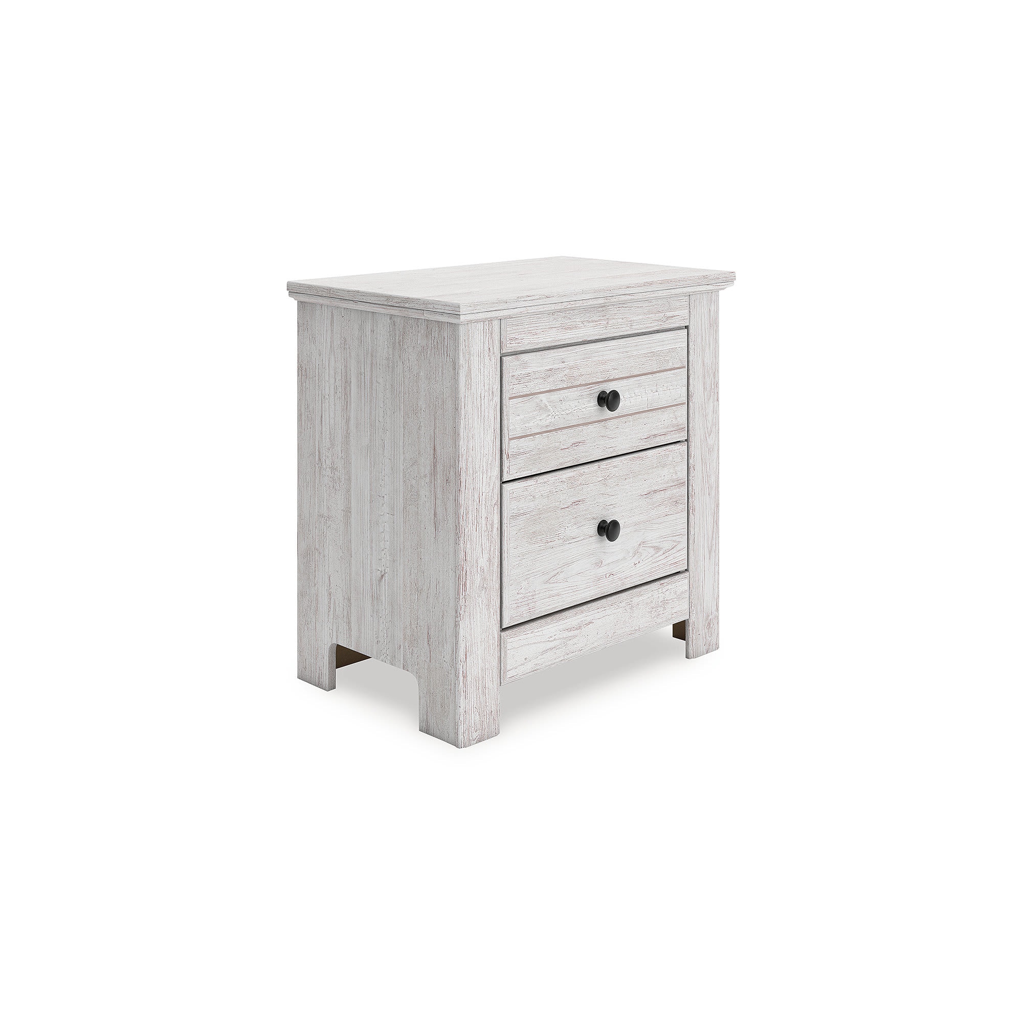 Allihauser 2 Drawer Nightstand USB Charging Whitewash