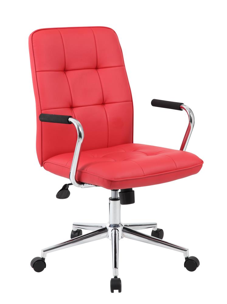 Boss Office Products Red Contemporary Ergonomic Adjustable Height ...