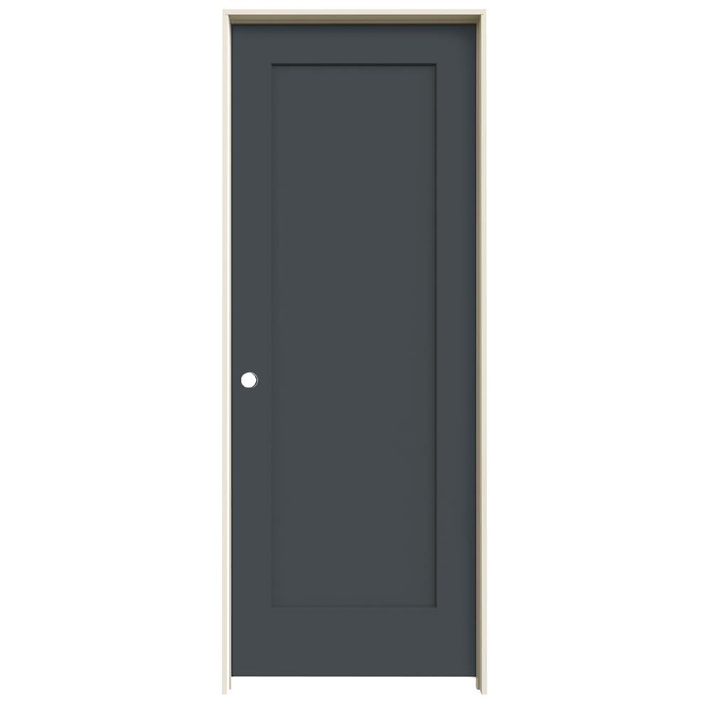 JELD-WEN LOWOLJW191200134 30-in x 80-in Slate Hollow Core 1-panel Square Right Hand Smooth Prefinished Molded Composite Flat Jamb Single Prehung Interior Door