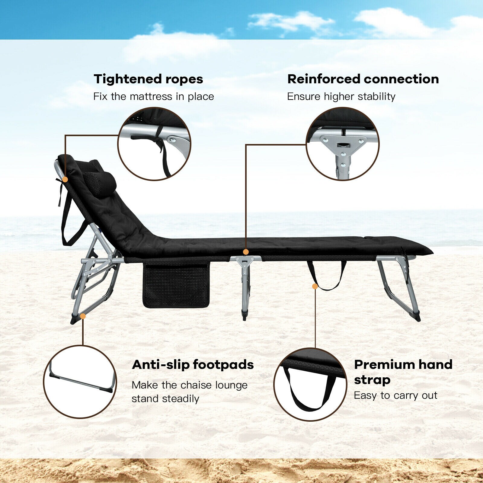 WELLFOR TDG10050BK Patio-Chairs - View #5