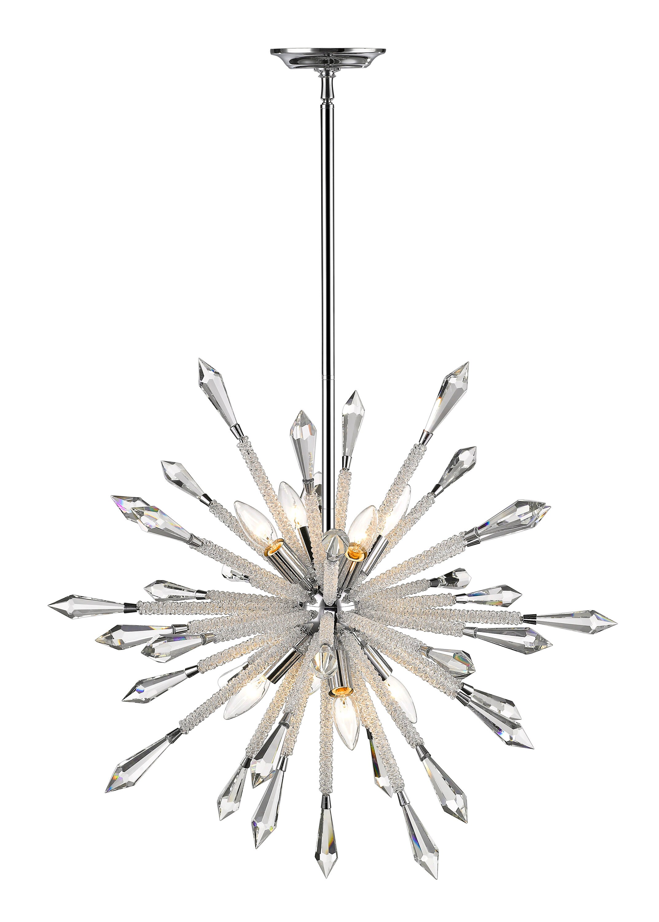 Z-Lite 4002-8 Soleia 8 -Light Polished Chrome Modern/contemporary Crystal For Use in Dining Rooms, Foyers, Kitchens, Living Rooms Chandelier